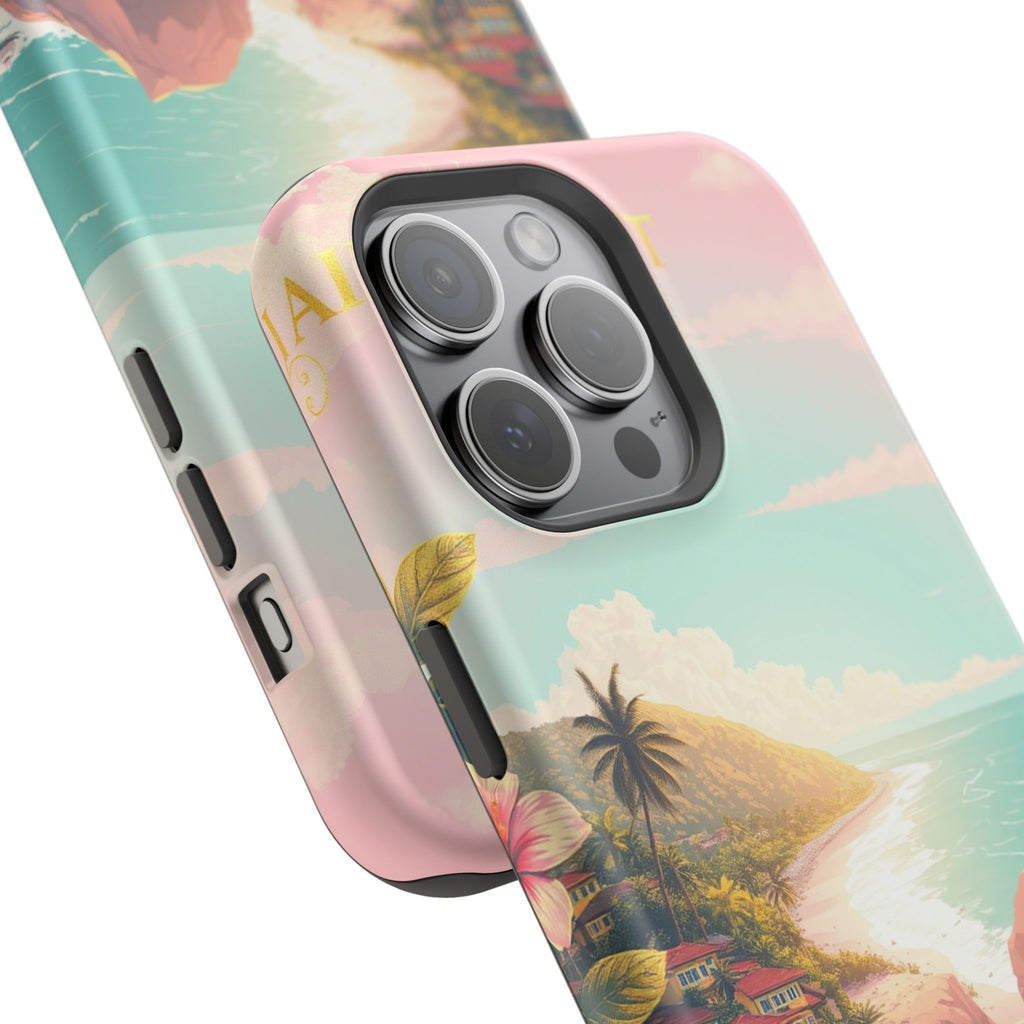 iPhone Mint And Blush Hibiscus Coast Slim Everyday iPhone 14 Designer · iPhone C