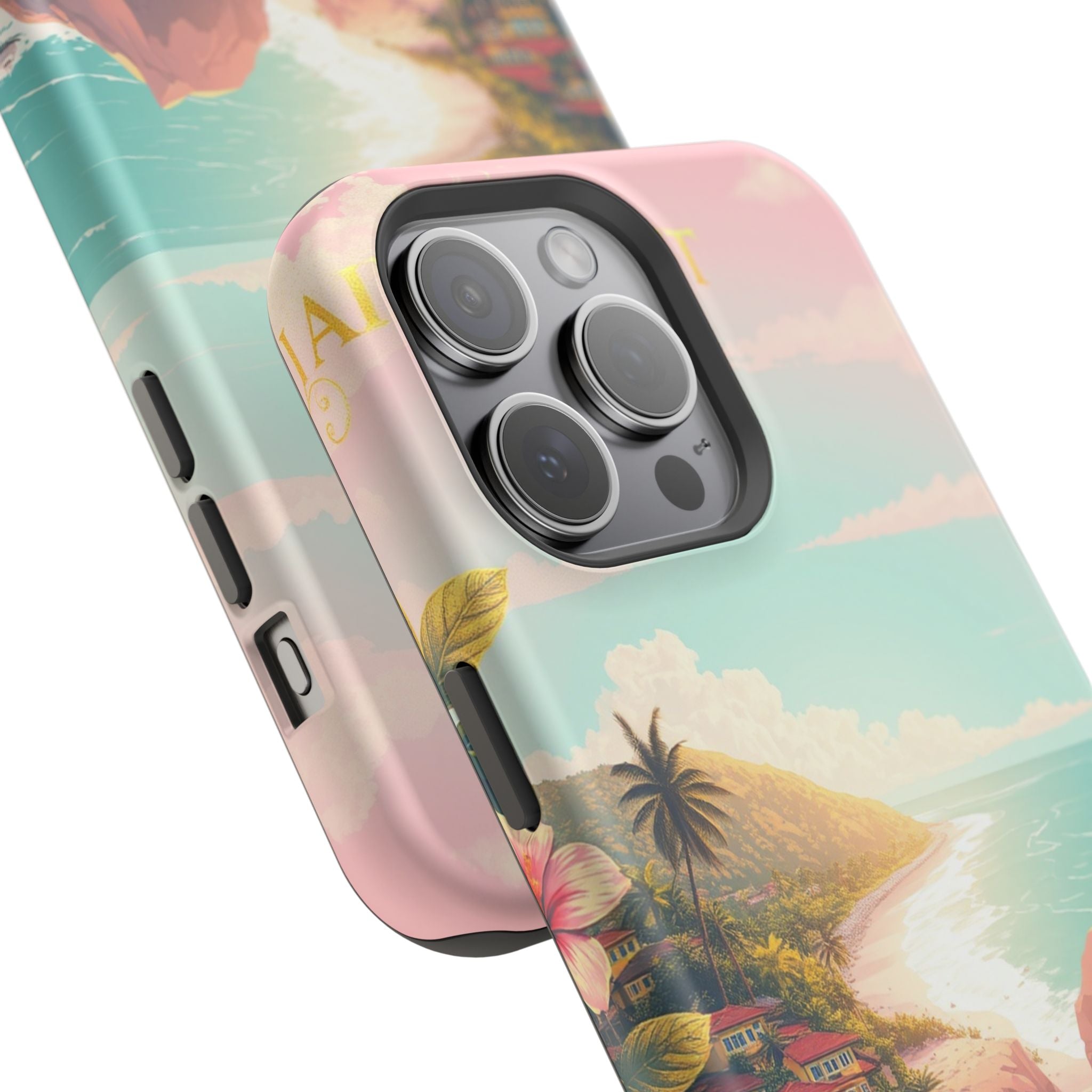 iPhone Mint And Blush Hibiscus Coast Slim Everyday iPhone 14 Designer · iPhone C