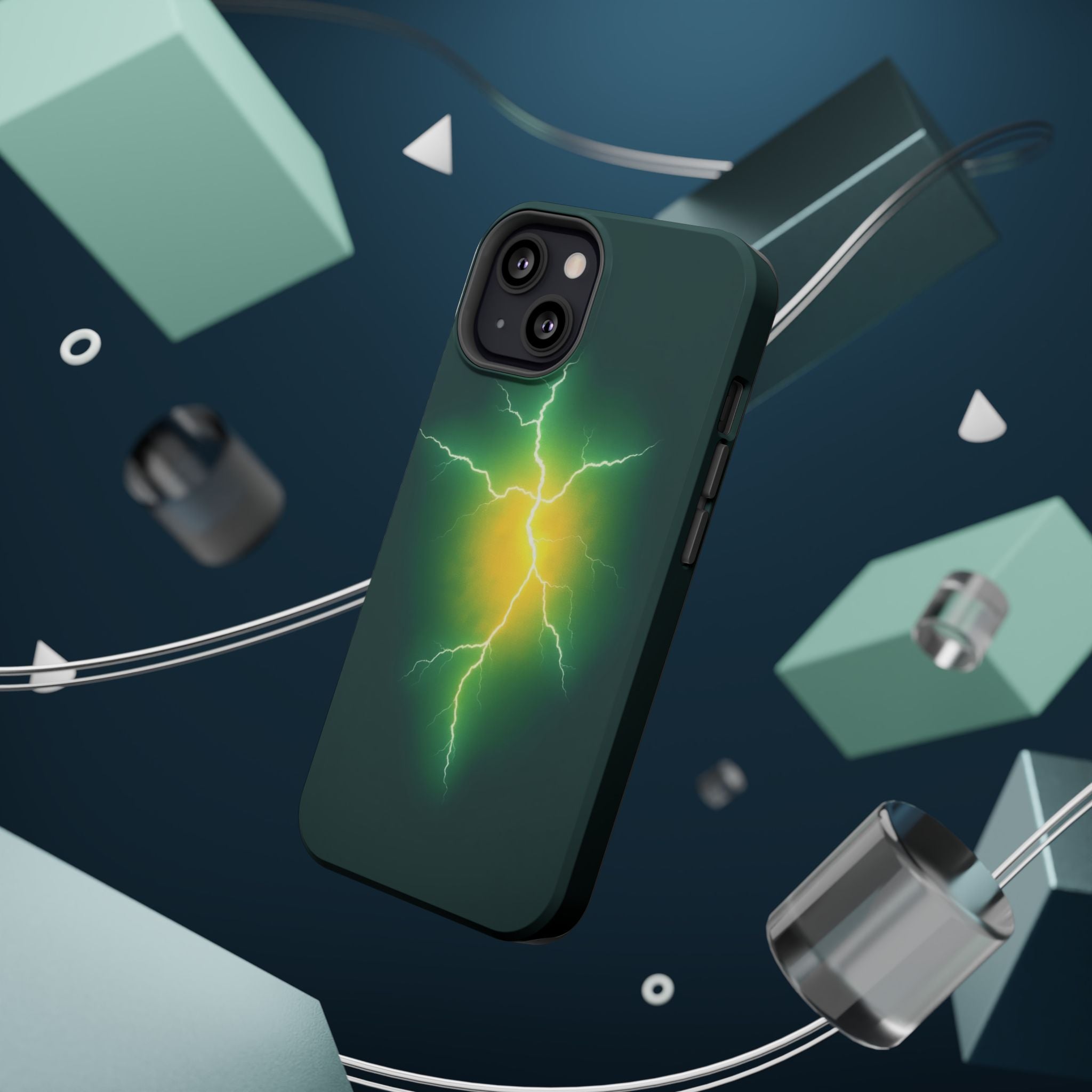 iPhone Emerald Green And Gold Prairie Lightning Soft iPhone Finish · iPhone Case