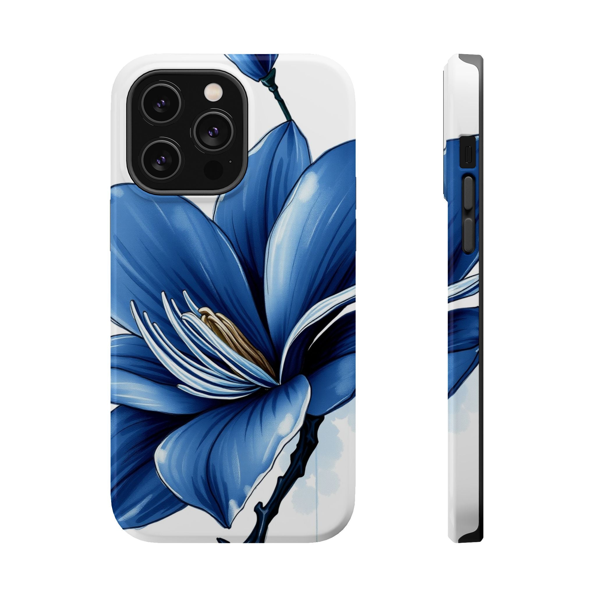 iPhone Midnight Blue And Silver Magnolia Dream Soft iPhone Finish · iPhone Case