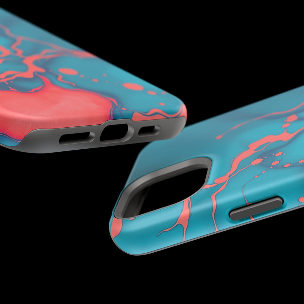 iPhone Oil Slick Teal And Coral Slim Everyday Designer Case · iPhone Case