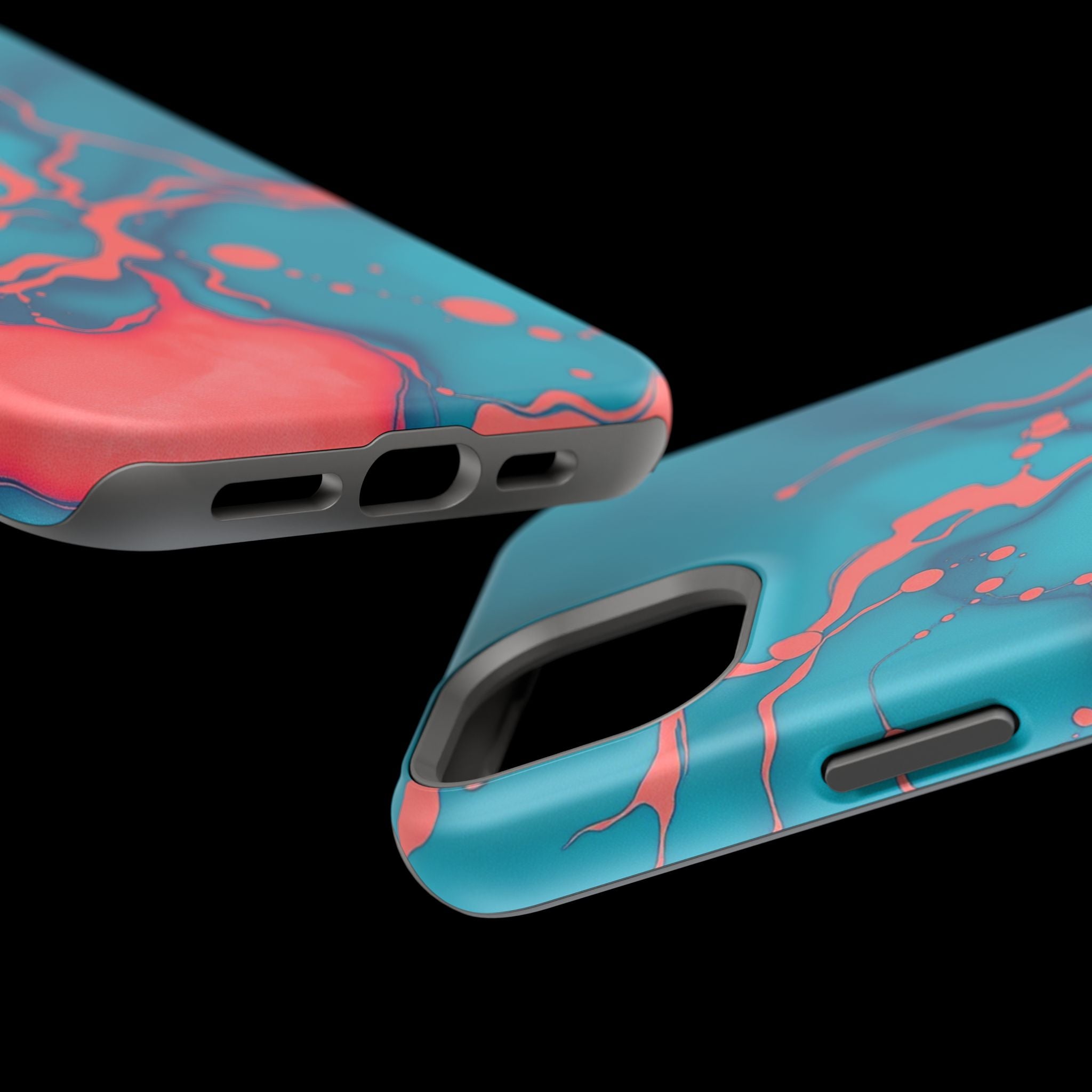 iPhone Oil Slick Teal And Coral Slim Everyday Designer Case · iPhone Case