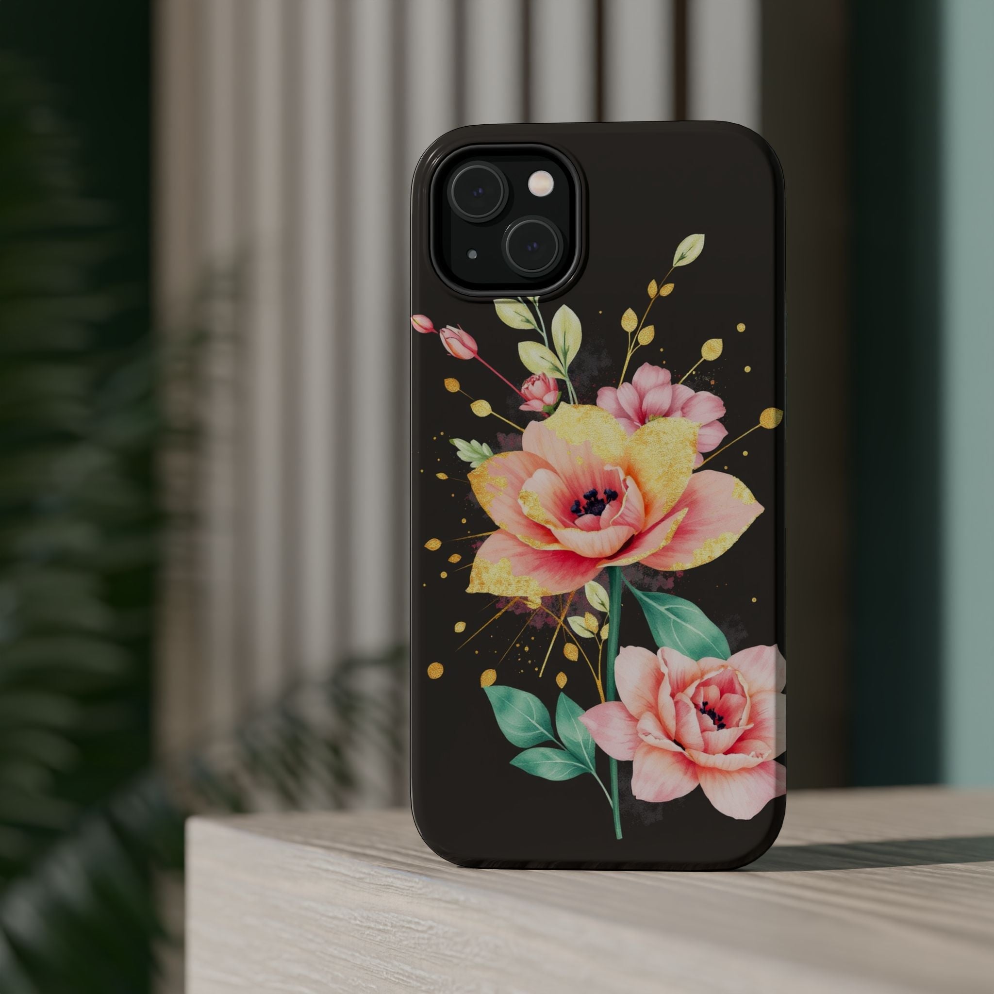 iPhone Earthy Floral Watercolor Splash Design Clean iPhone 14 Minimal · iPhone C