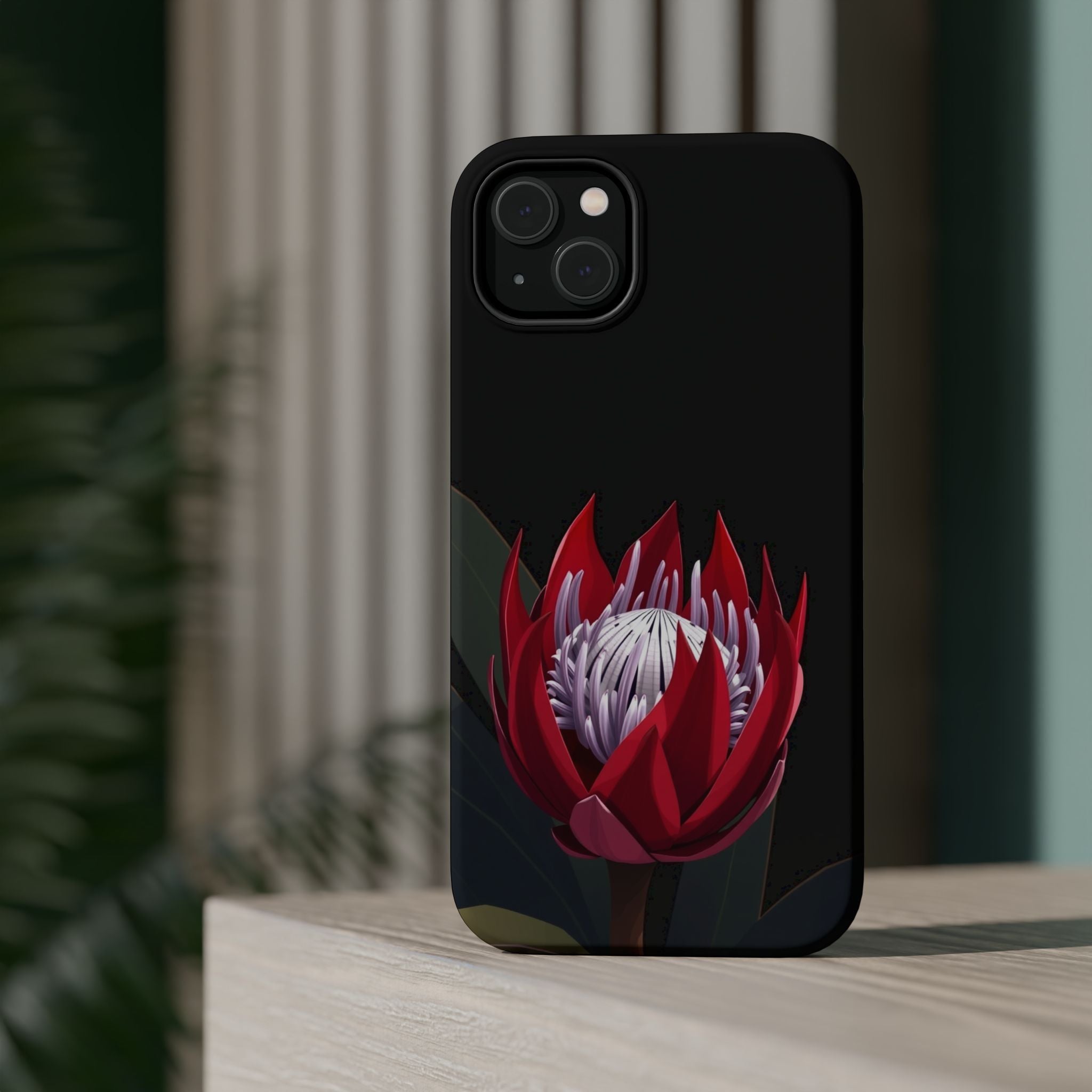 iPhone Black And Crimson Protea Bold Slim Everyday Designer Case · iPhone Case
