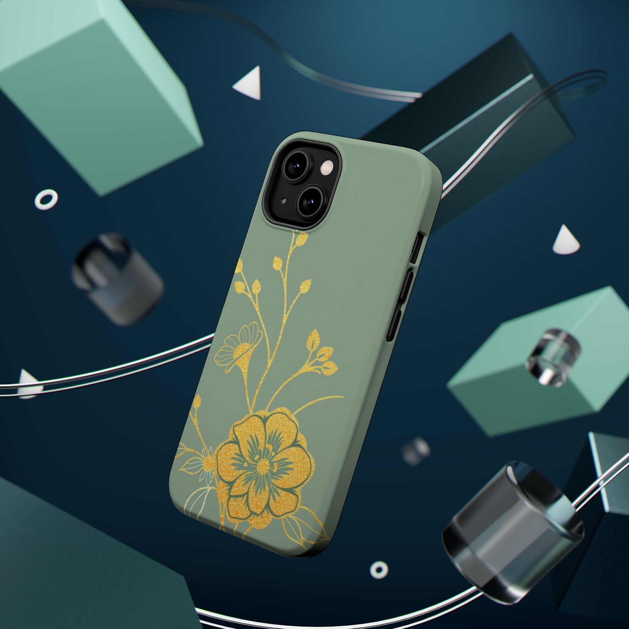 iPhone Floral Gold Foil Cinematic Art Slim Everyday Designer Case · iPhone Case