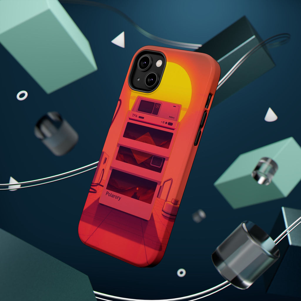 iPhone Polaroid Stack Memory Neon Cyberpunk Slim Everyday Designer Case · iPhone