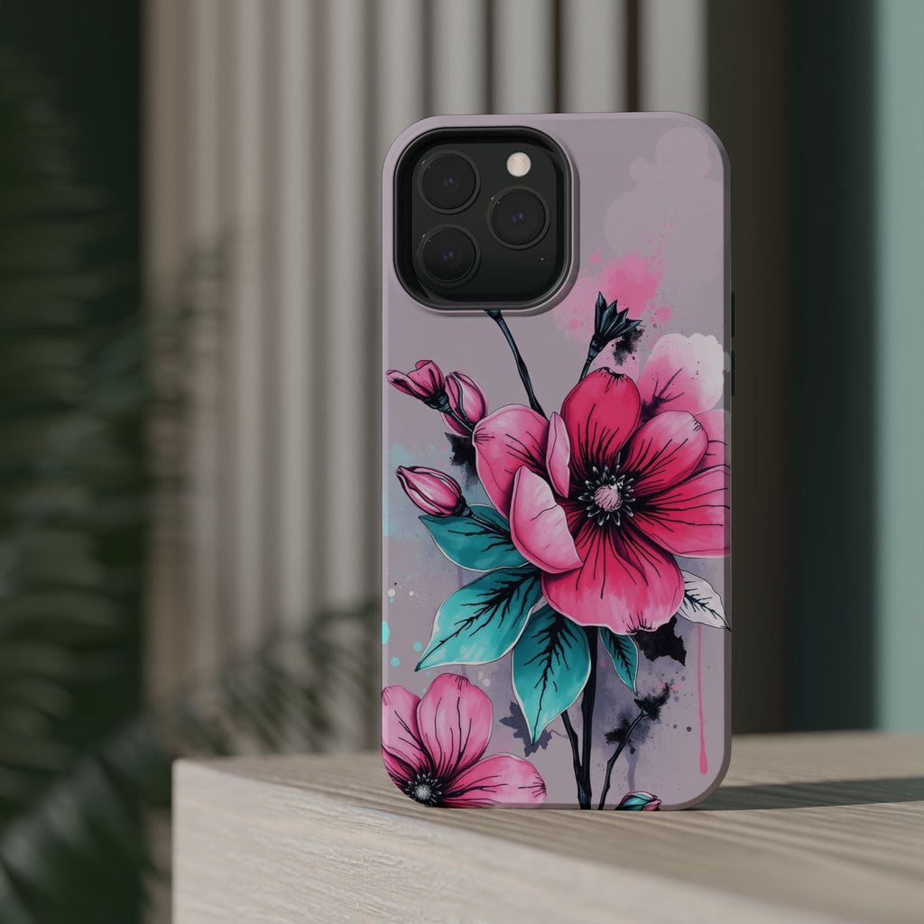 iPhone Mint And Blush Floral Ink Wash Slim Everyday Designer Case · iPhone Case