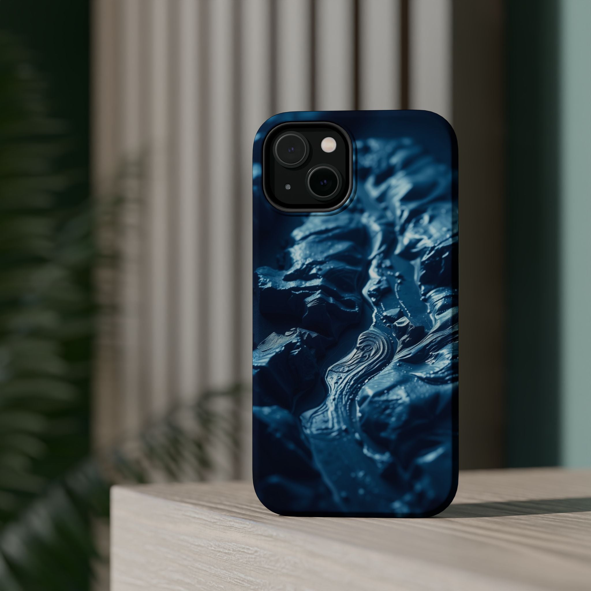 iPhone Midnight Blue And Silver River Delta Aerial iPhone Artistic · iPhone Case