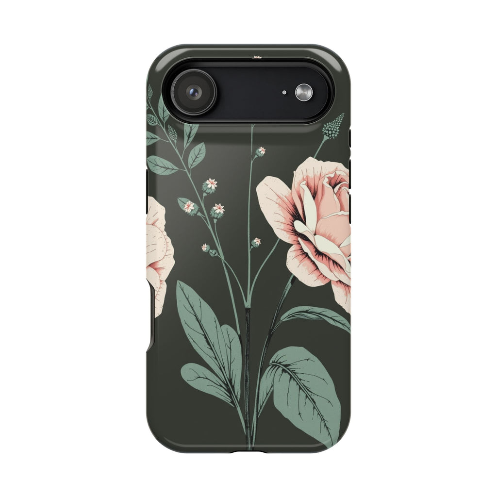 iPhone Mint And Blush Vintage Botanical Print Slim Everyday Designer Case · iPho