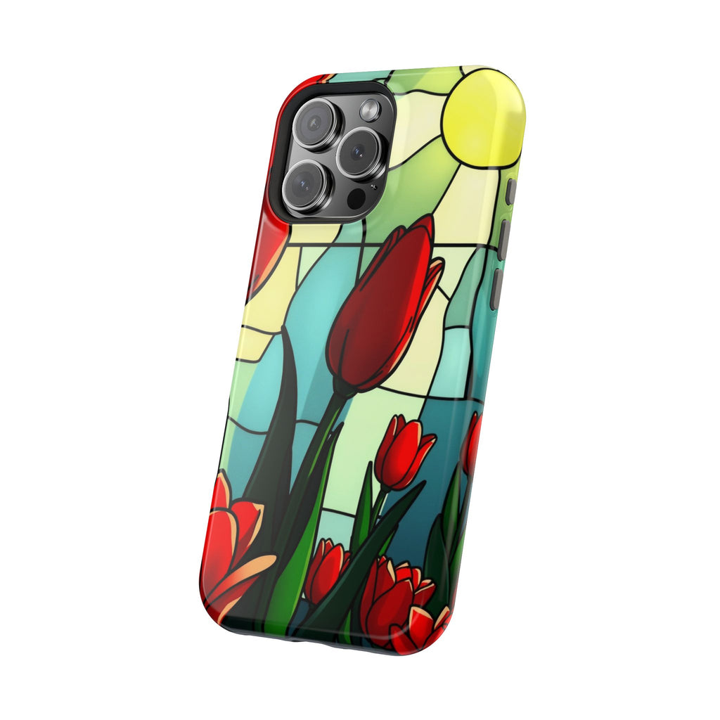 iPhone Tulip Row Stained Glass Slim Everyday Designer Case · iPhone Case