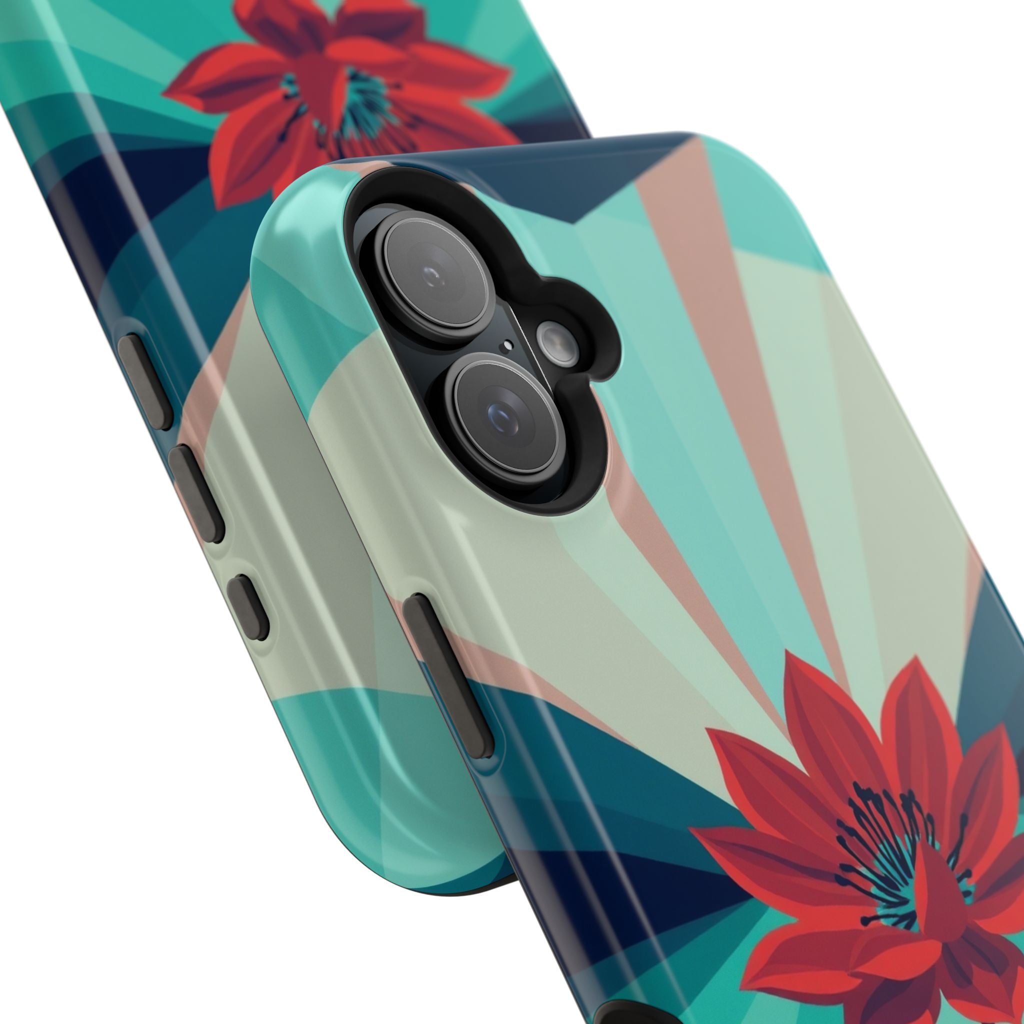 iPhone Teal And Coral Night Bloomer Slim Everyday Designer Case · iPhone Case