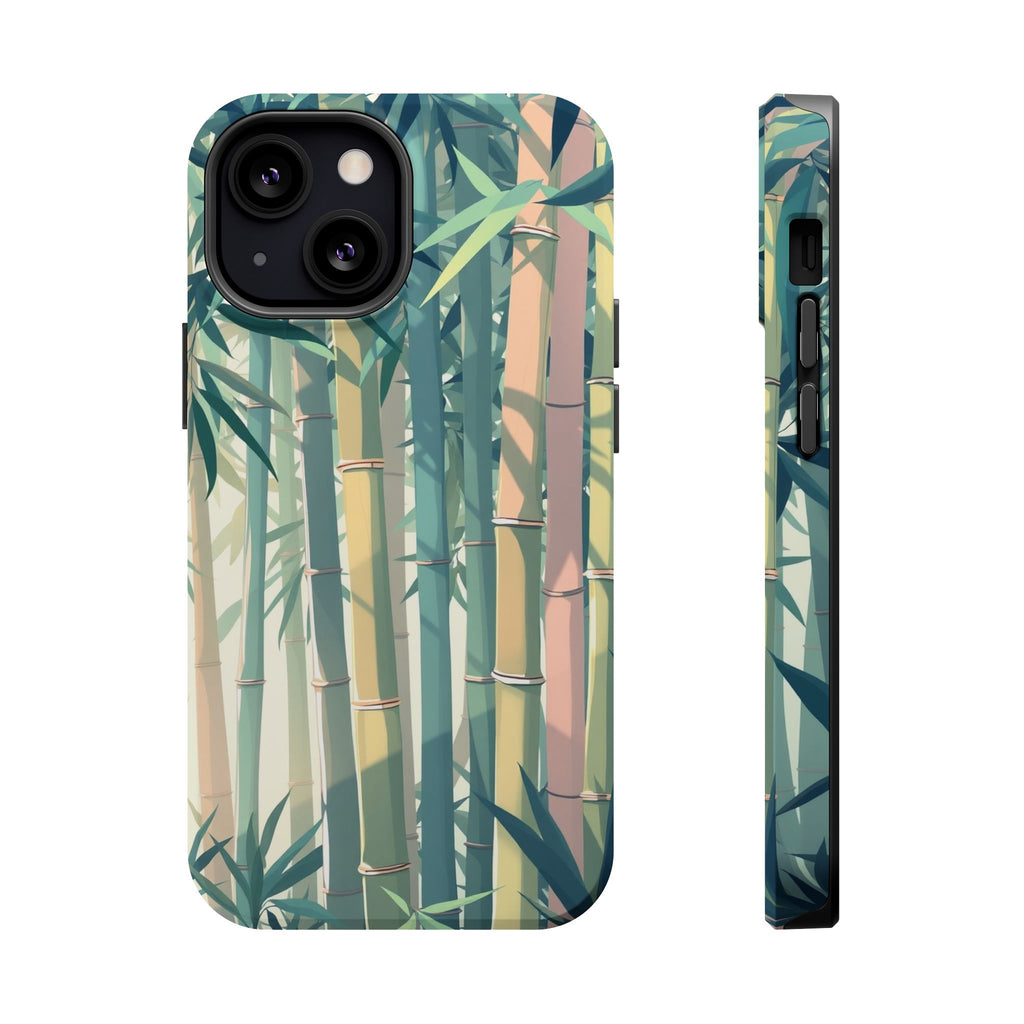 iPhone Mint And Blush Bamboo Grove Bold Modern Everyday Snap Case · iPhone Case