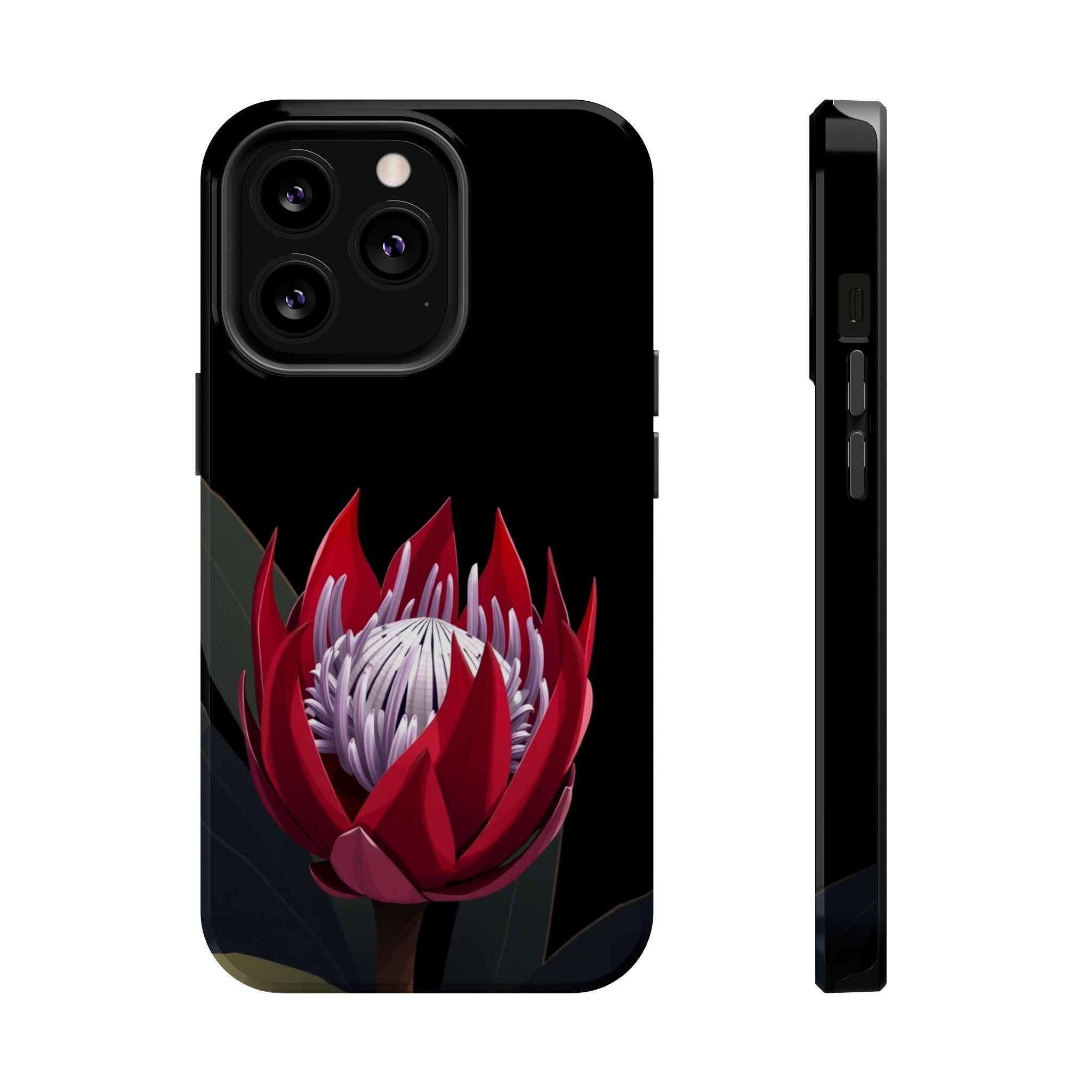 iPhone Black And Crimson Protea Bold Slim Everyday Designer Case · iPhone Case