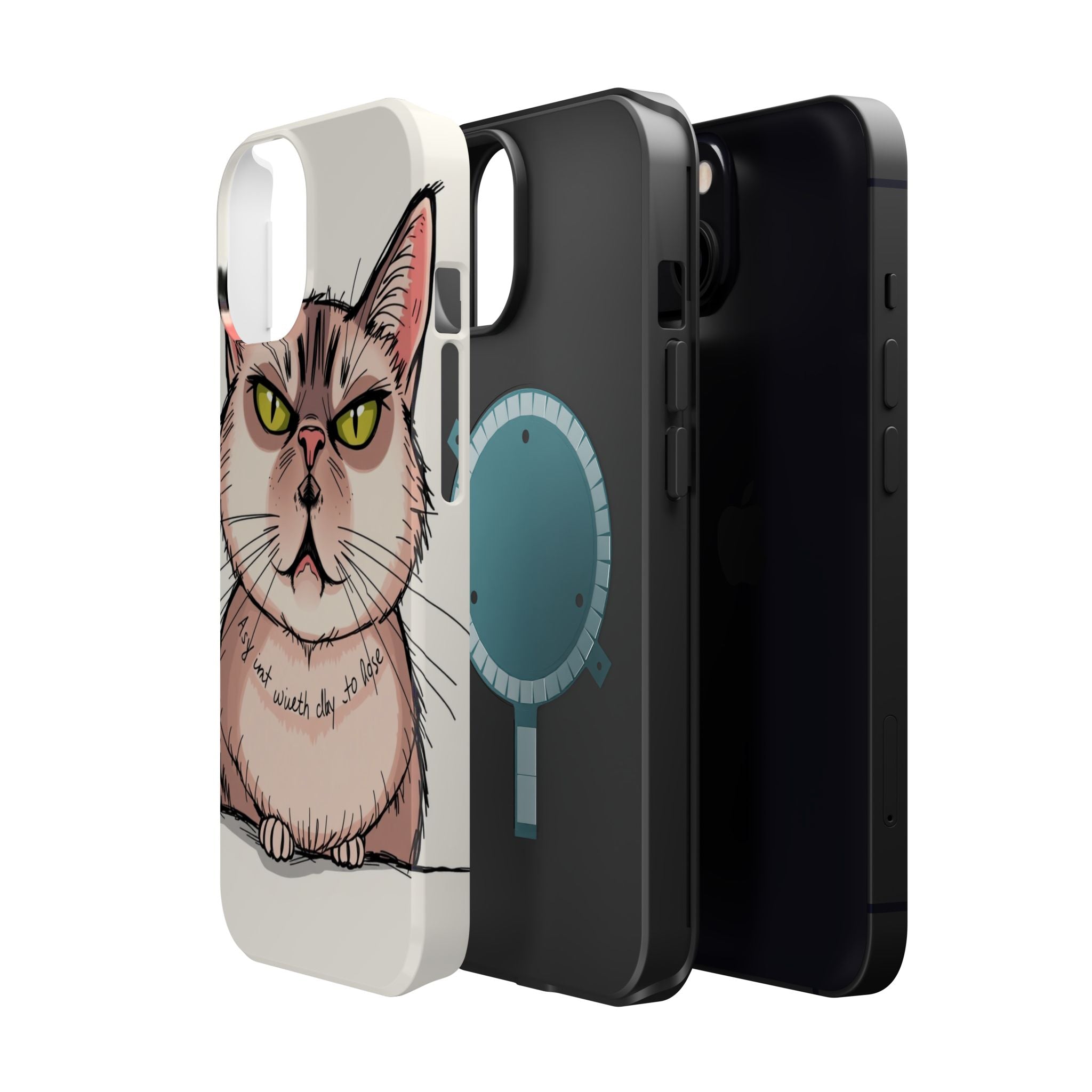 iPhone Sarcastic Cat Verdict Hand-Drawn Sketch Soft Finish Everyday Case · iPhon