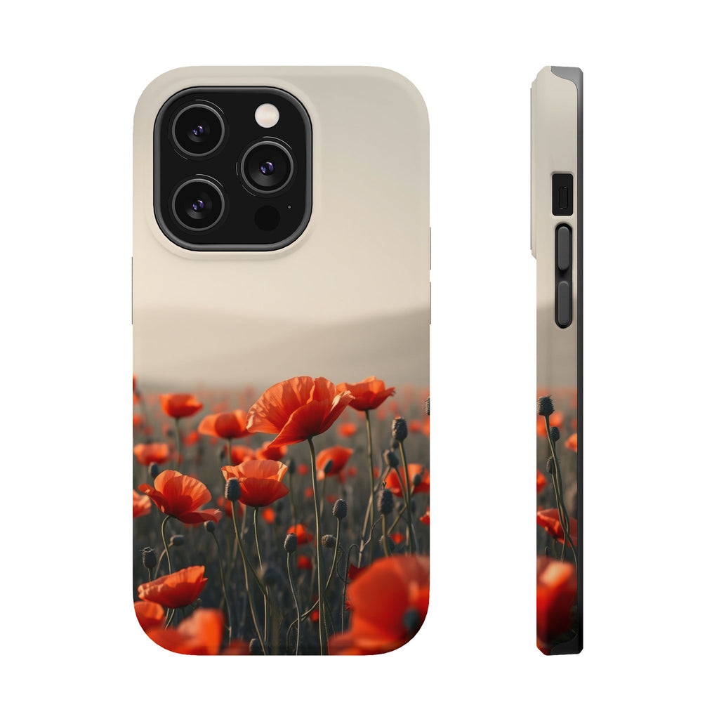iPhone Charcoal And Copper Poppy Field Slim Everyday Designer Case · iPhone Case