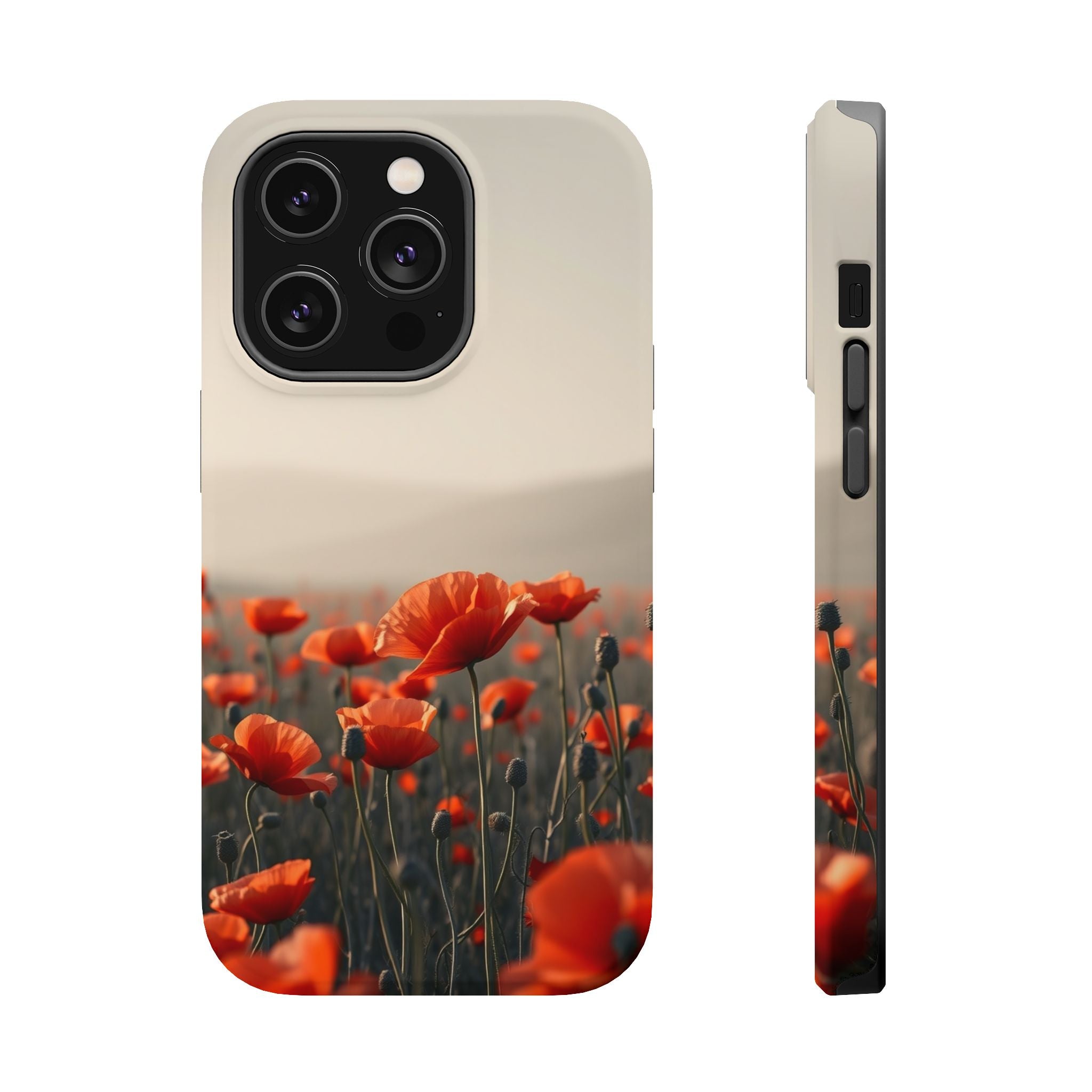 iPhone Charcoal And Copper Poppy Field Slim Everyday Designer Case · iPhone Case