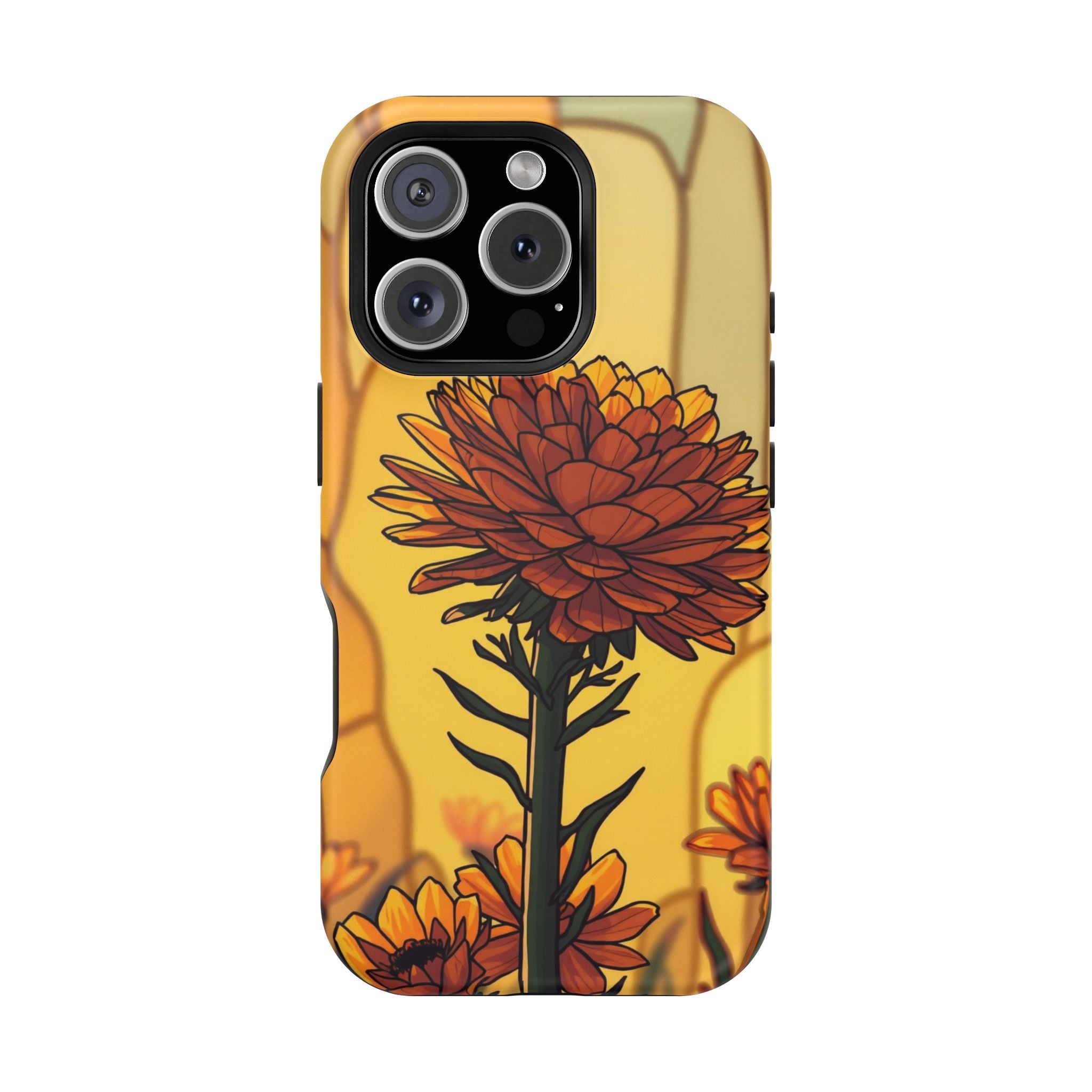 iPhone Sunset Amber And Peach Ranunculus Stack Soft iPhone Finish · iPhone Case