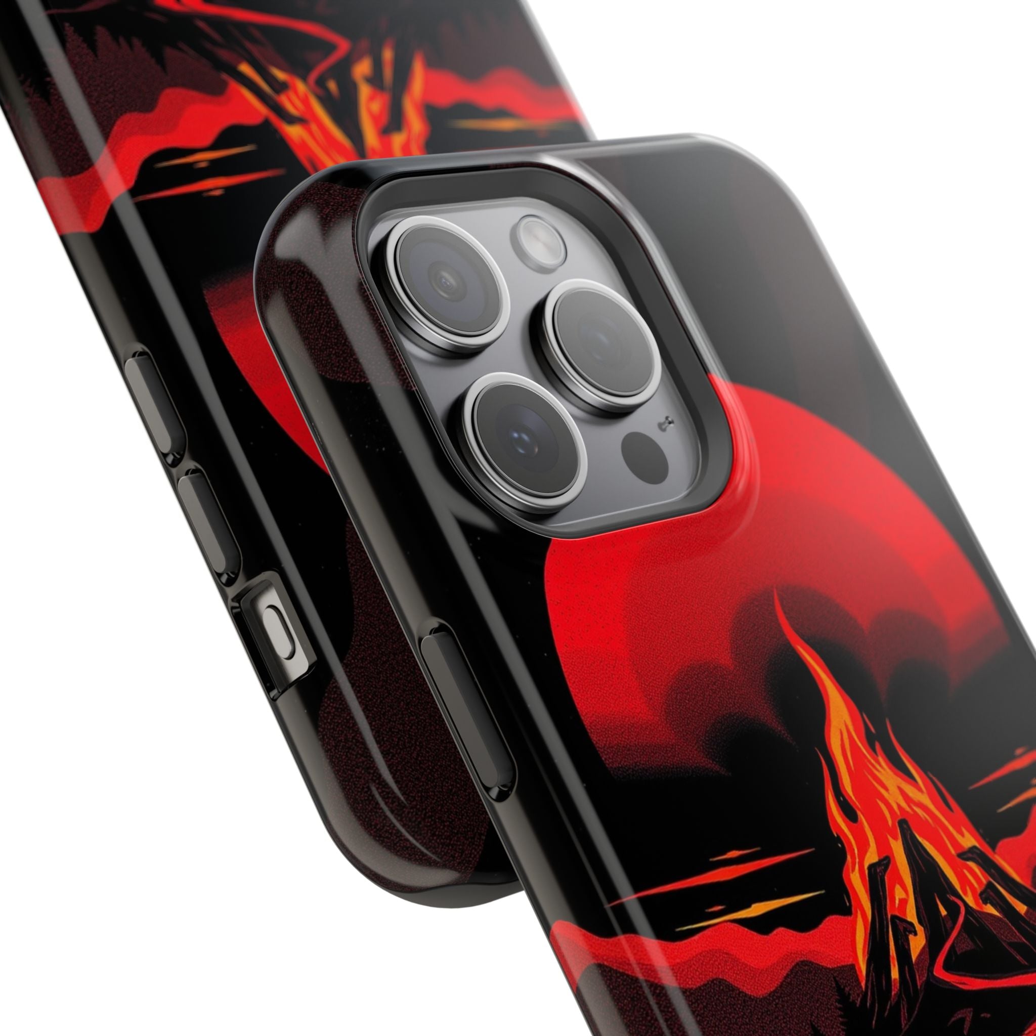 iPhone Black And Crimson Wildfire Glow Slim Everyday Designer Case · iPhone Case