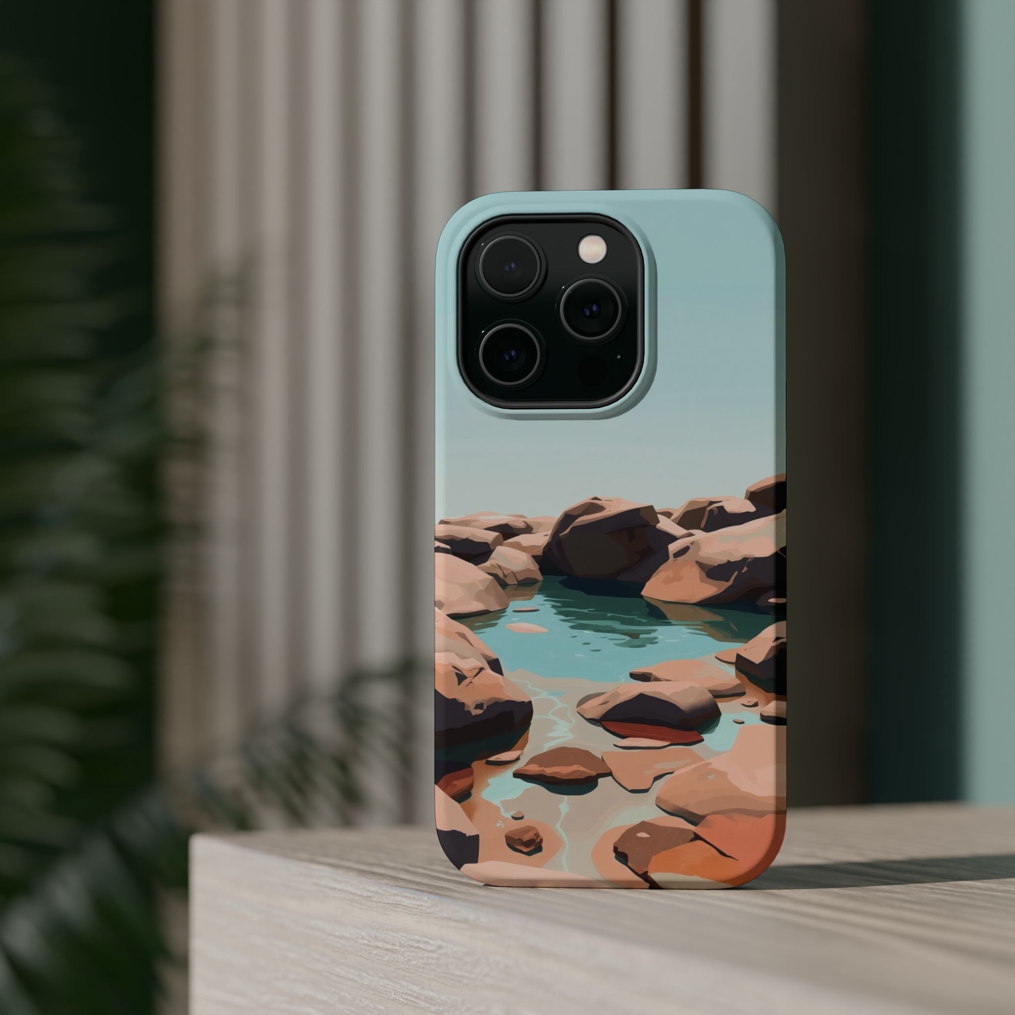 iPhone Tidal Pool Oil Painting Impressionist Slim iPhone Everyday · iPhone Case