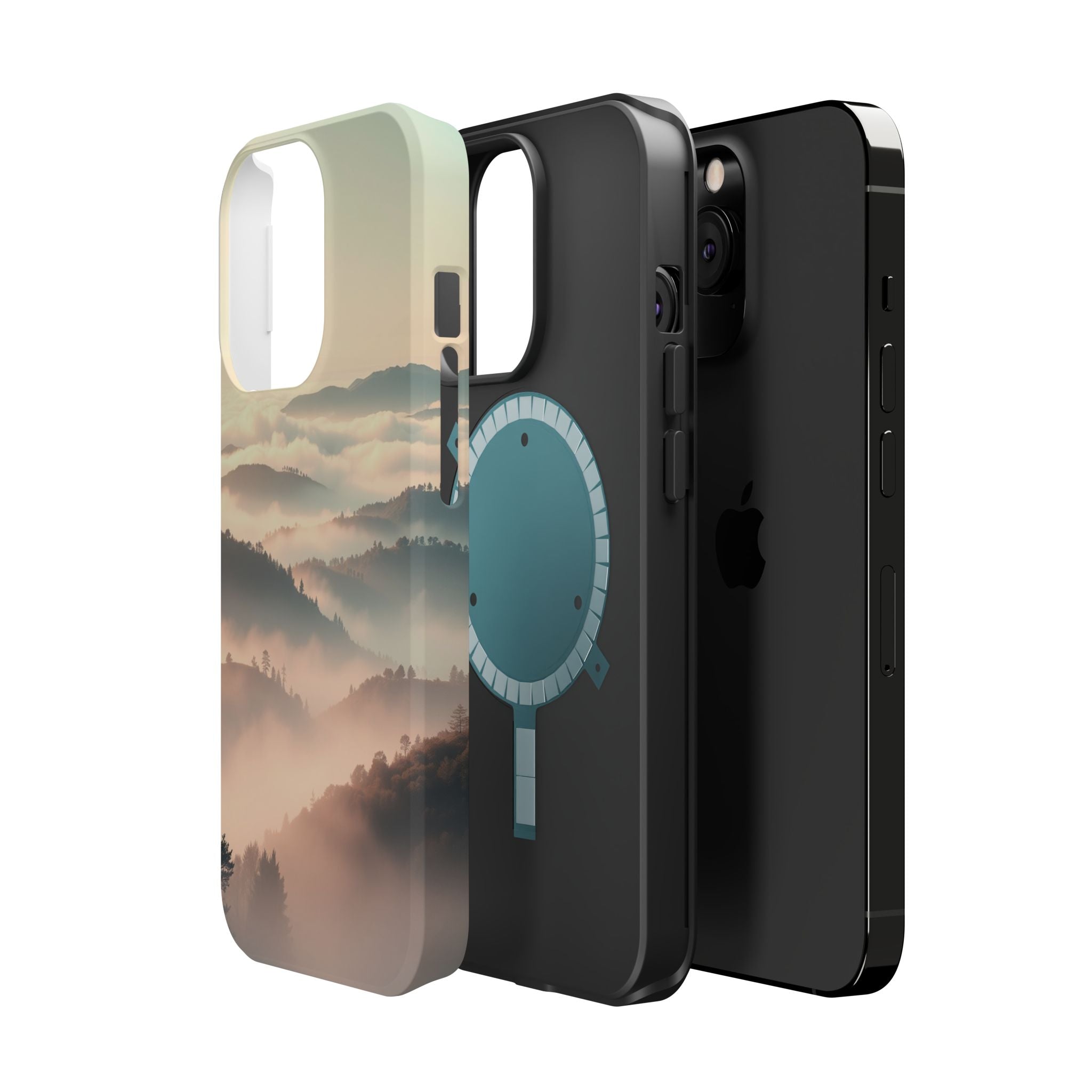iPhone Mint And Blush Fog Rolling Over Hills Slim iPhone Everyday · iPhone Case