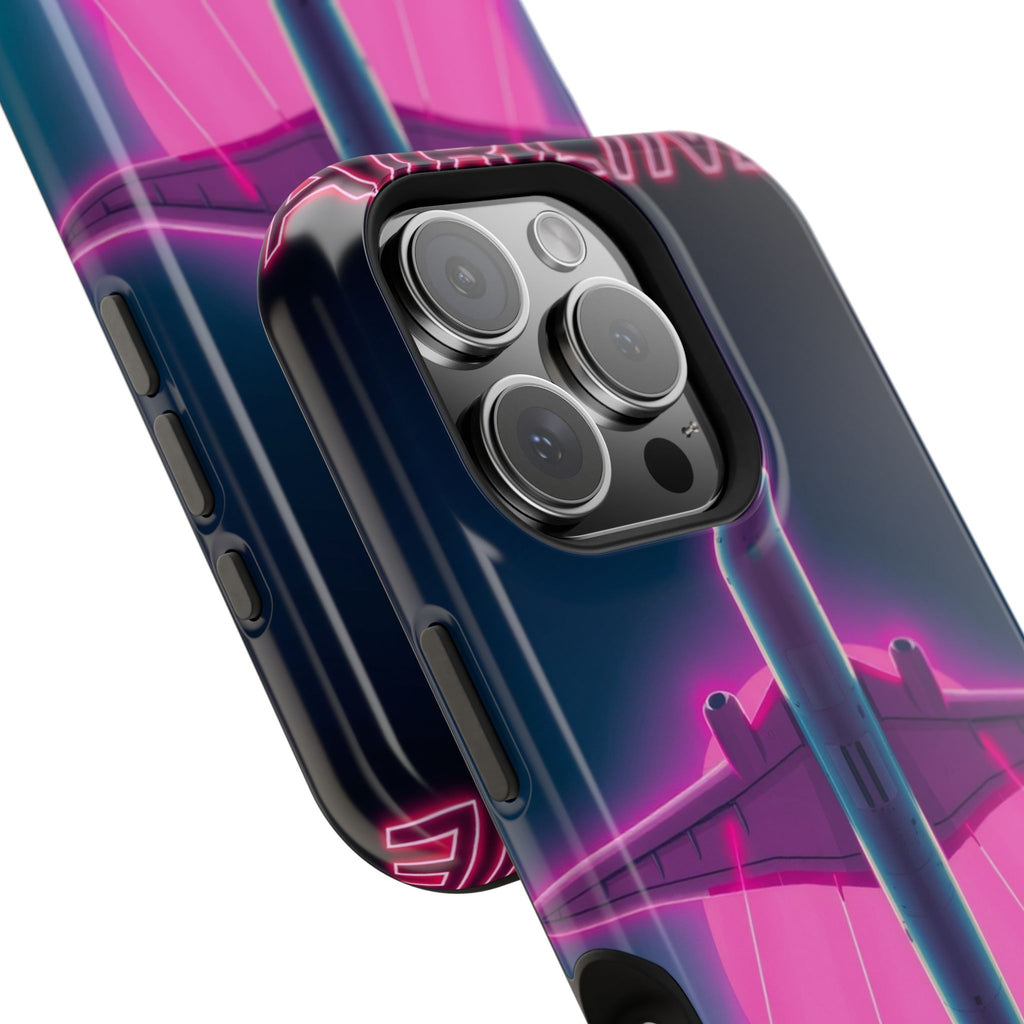 iPhone Cyan And Magenta Retro Airline Poster Slim Everyday Designer Case · iPhon