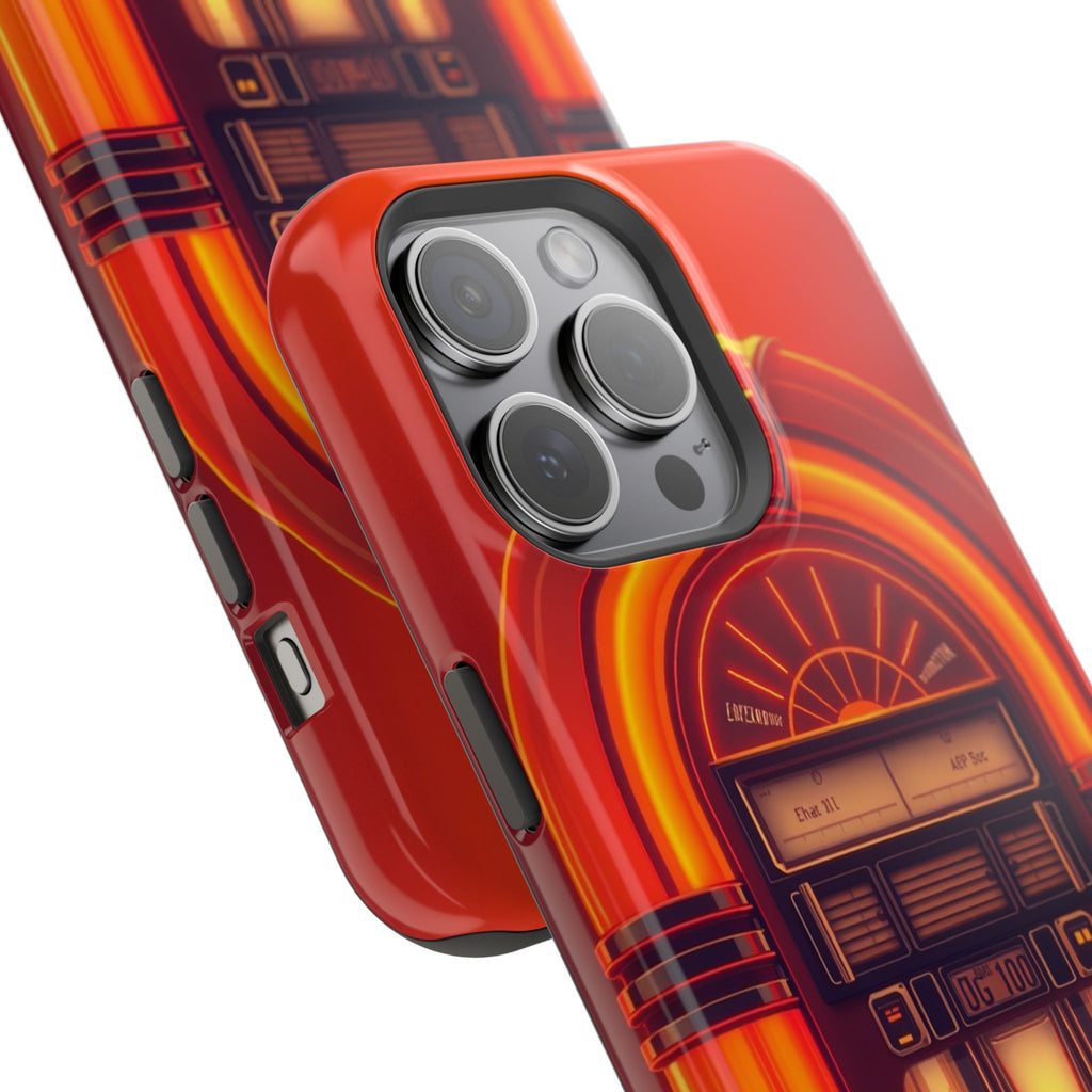 iPhone Jukebox Glow Neon Cyberpunk Bold Modern Everyday Snap Case · iPhone Case