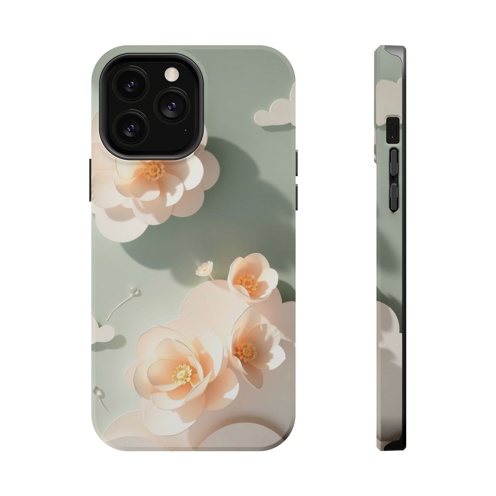 iPhone Sage And Ivory Pastel Floral Cloud Slim iPhone Everyday Designer · iPhone
