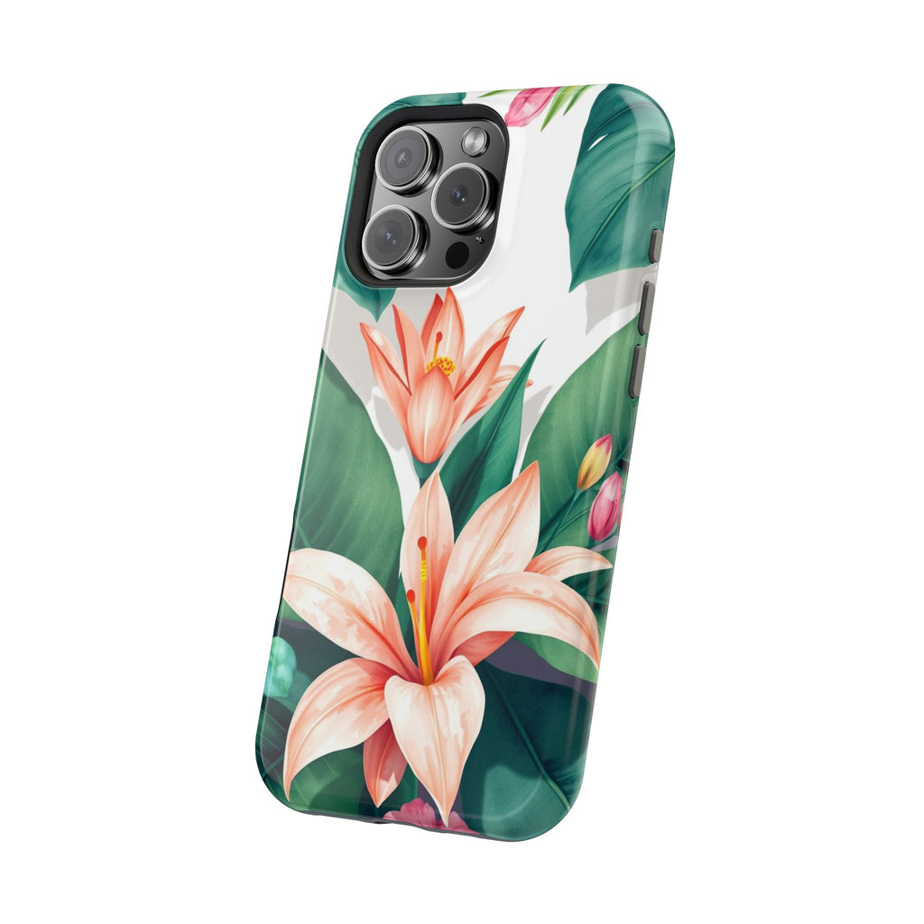 iPhone Tropical Bloom Sage And Ivory Slim Snap Case Gal · iPhone Case