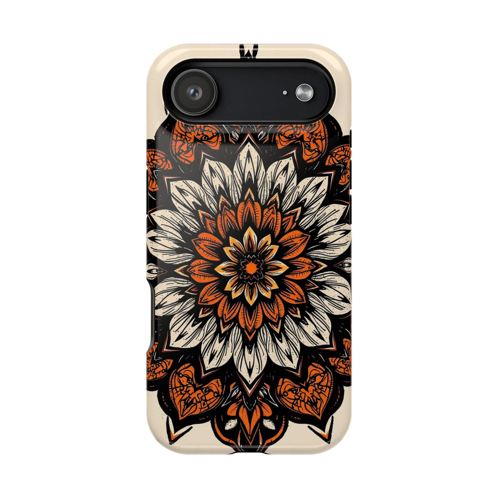 iPhone Burnt Orange And Sand Floral Mandala Slim Snap Cas Carry Case · iPhone Ca