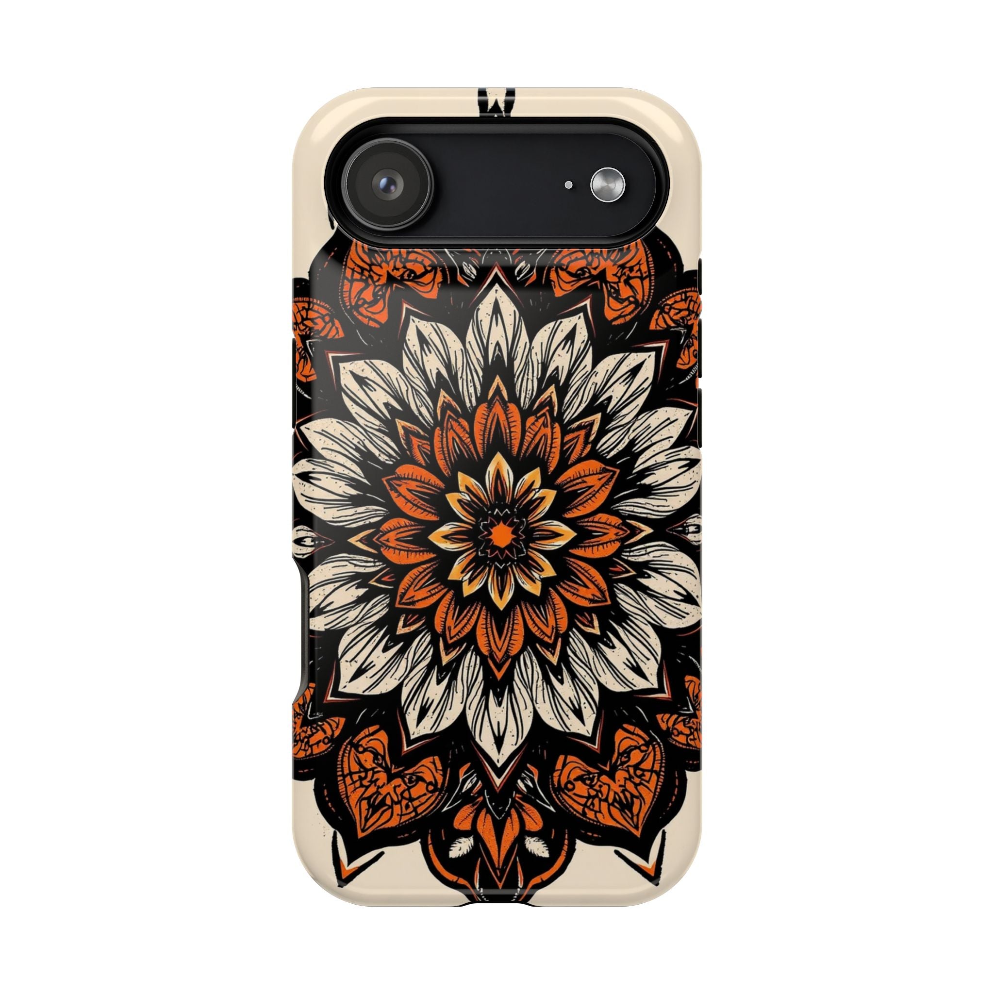 iPhone Burnt Orange And Sand Floral Mandala Slim Snap Cas Carry Case · iPhone Ca