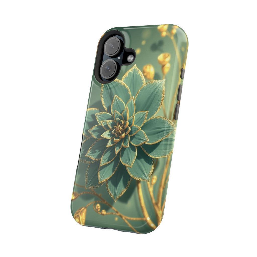 iPhone Floral Gold Foil Pixel Art -Bit Slim Everyday Designer Case · iPhone Case