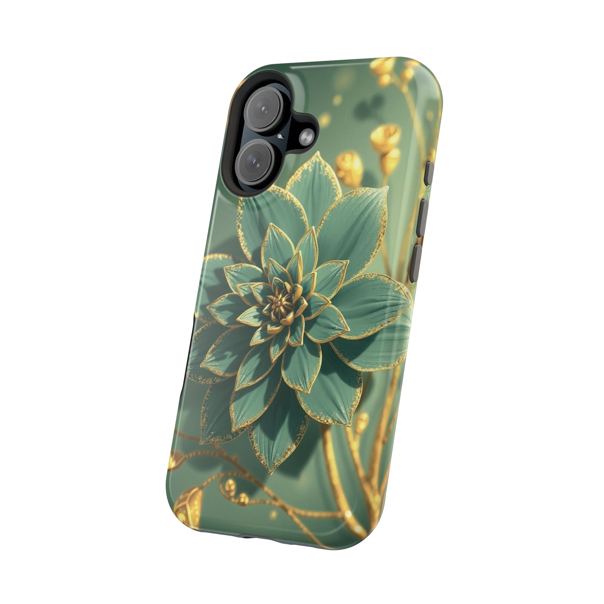 iPhone Floral Gold Foil Pixel Art -Bit Slim Everyday Designer Case · iPhone Case