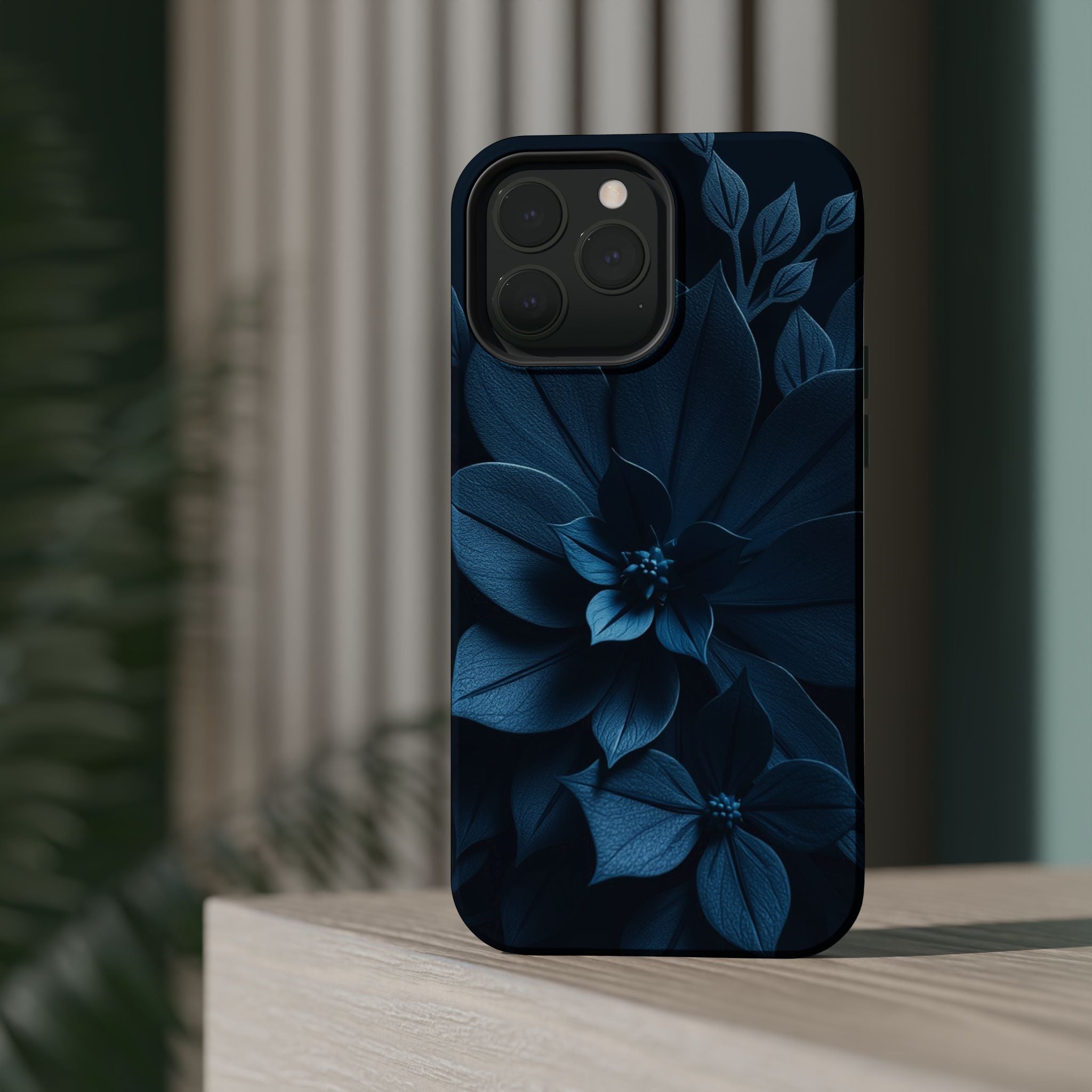 iPhone Midnight Blue And Silver Floral Dark Academia iPhone Slim · iPhone Case