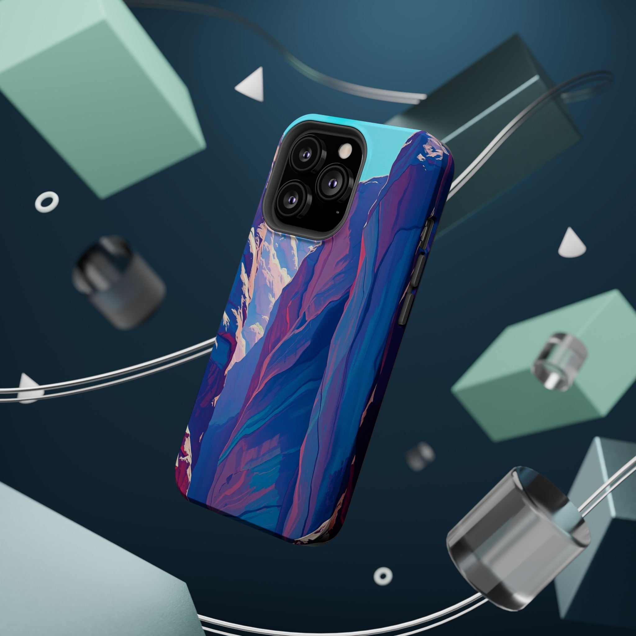 iPhone Cyan And Magenta Canyon Wall Slim Everyday Designer Case · iPhone Case