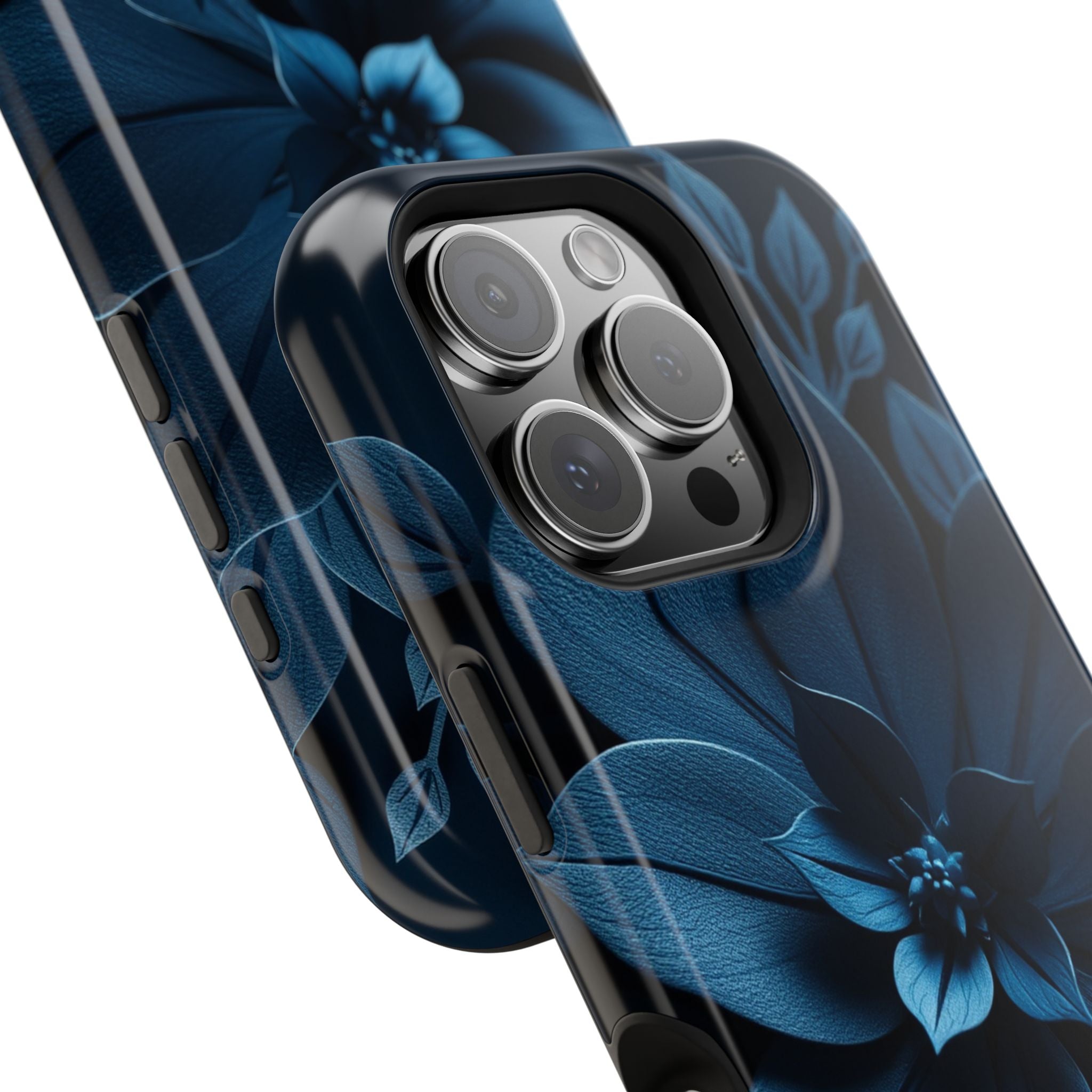 iPhone Midnight Blue And Silver Floral Dark Academia iPhone Slim · iPhone Case