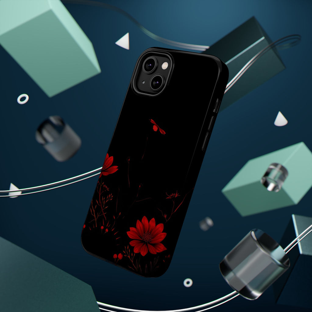 iPhone Black And Crimson Desert Flower Slim Everyday Designer Case · iPhone Case