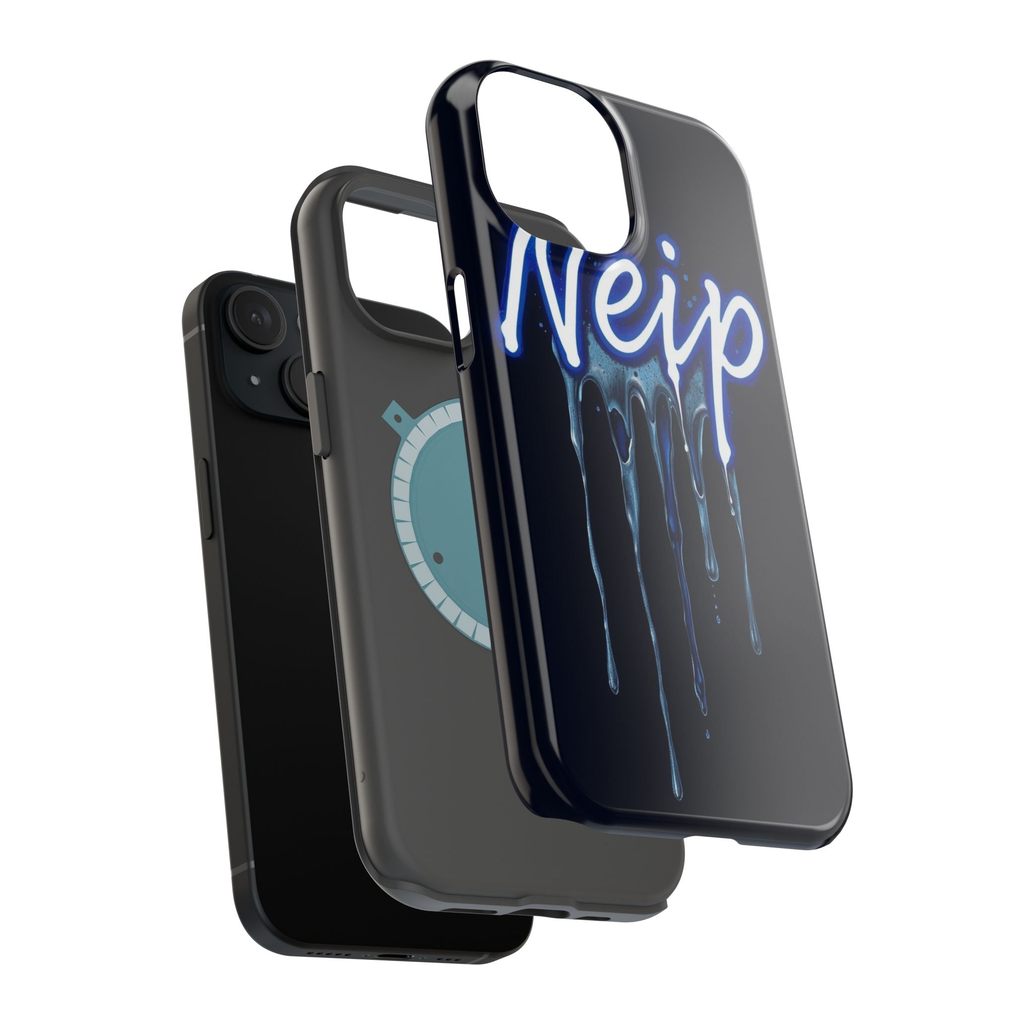 iPhone Midnight Blue And Silver Neon Drip Slim iPhone Everyday Designer · iPhone