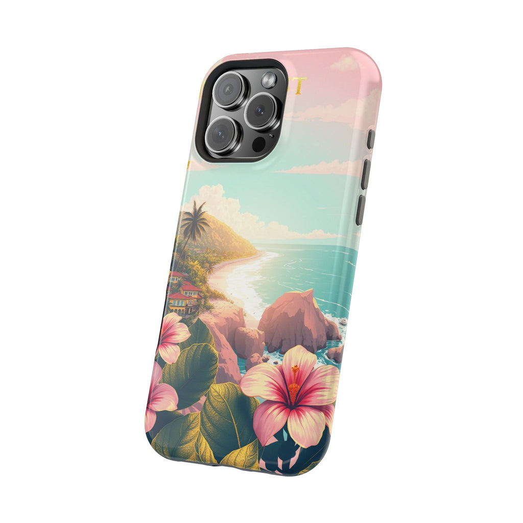 iPhone Mint And Blush Hibiscus Coast Slim Everyday iPhone 14 Designer · iPhone C