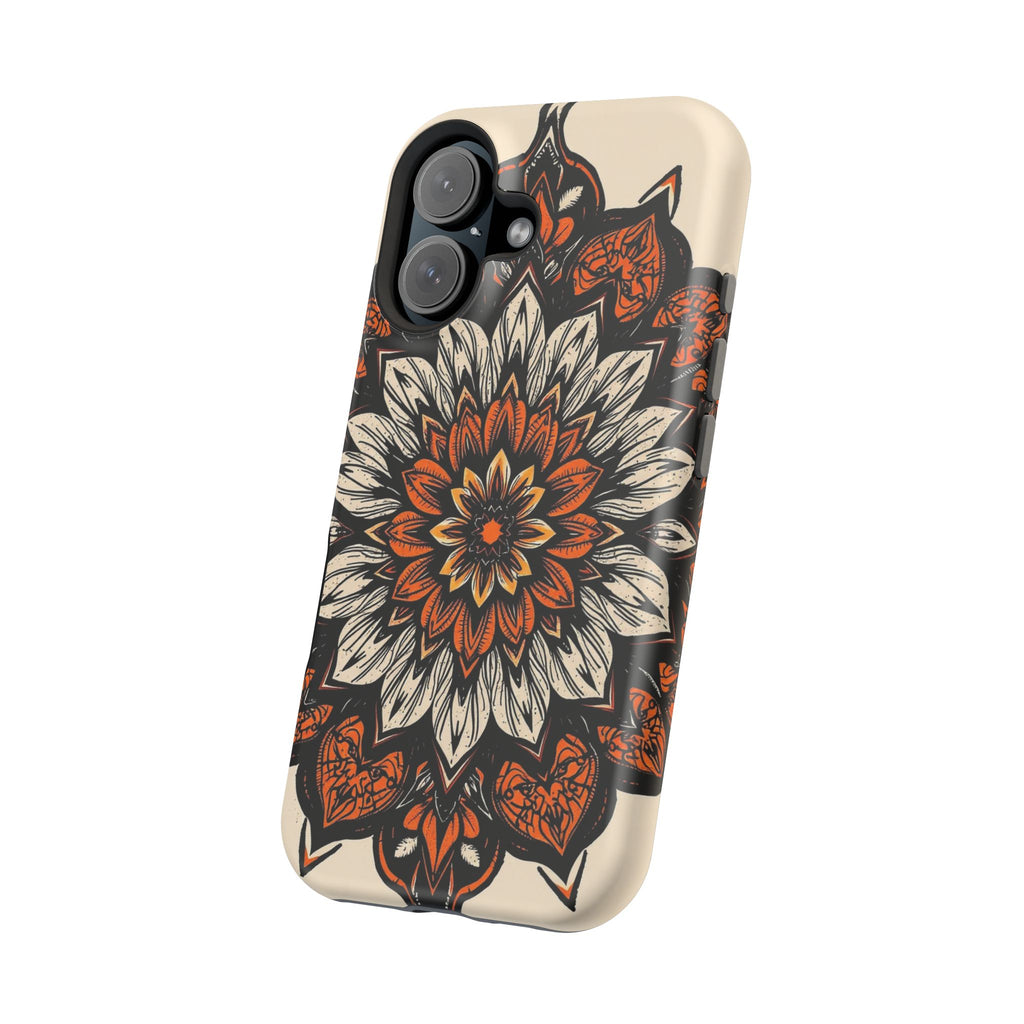 iPhone Burnt Orange And Sand Floral Mandala Slim Snap Cas Carry Case · iPhone Ca