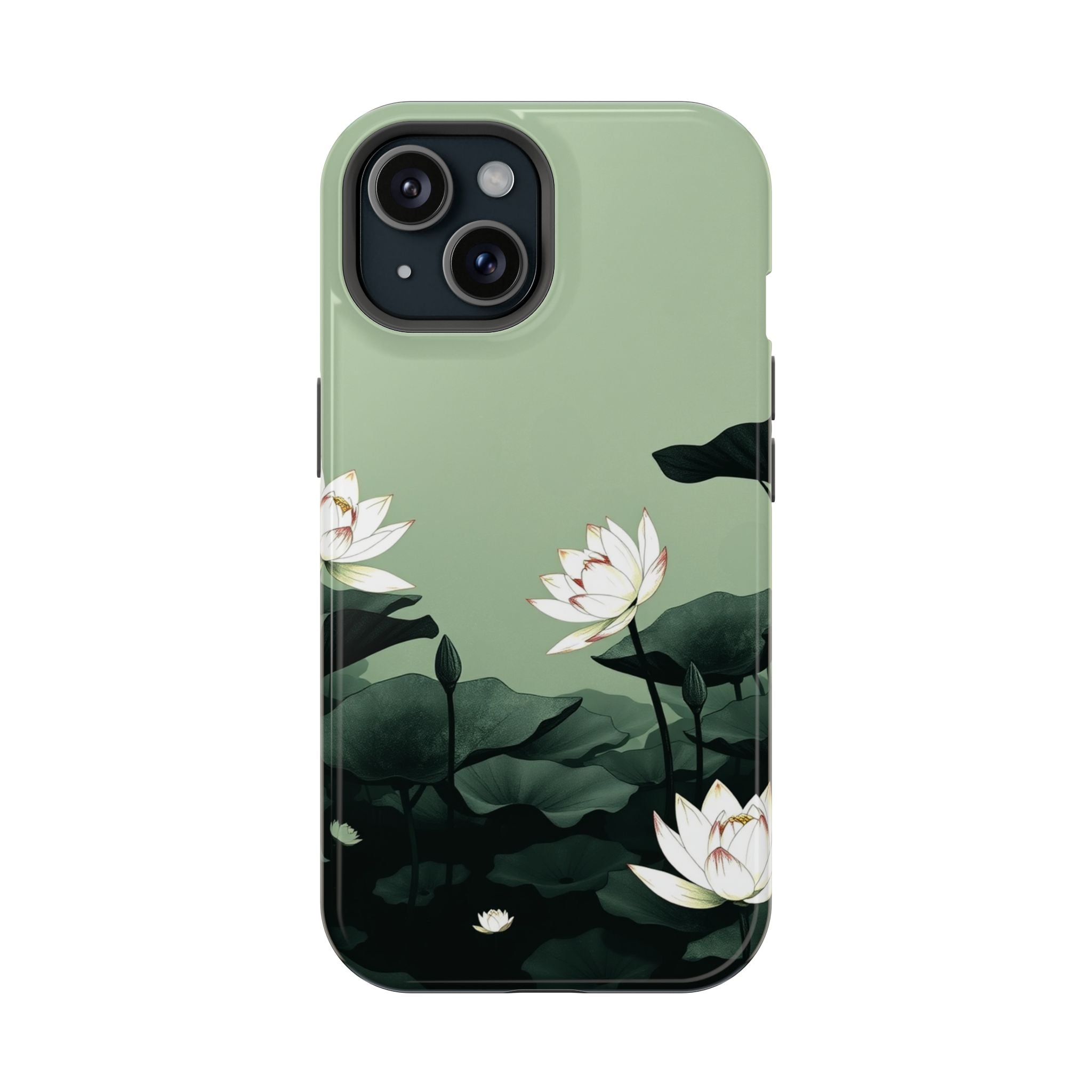 iPhone Sage And Ivory Lotus Pond Bold Modern Everyday Snap Case · iPhone Case