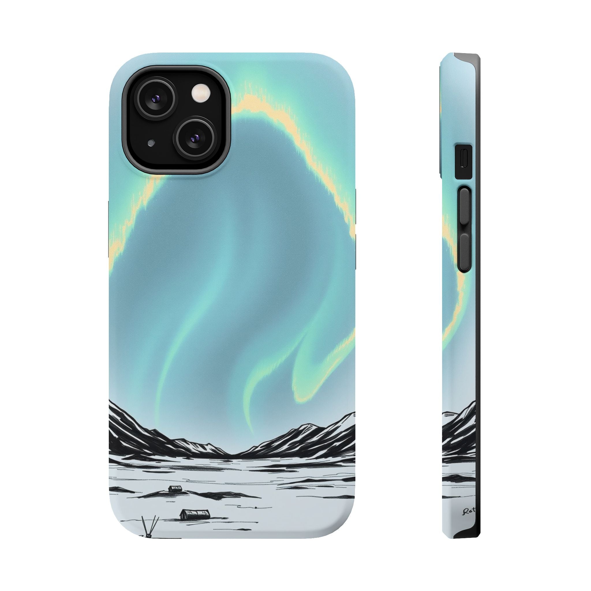 iPhone Charcoal And Copper Northern Lights Slim iPhone Everyday · iPhone Case