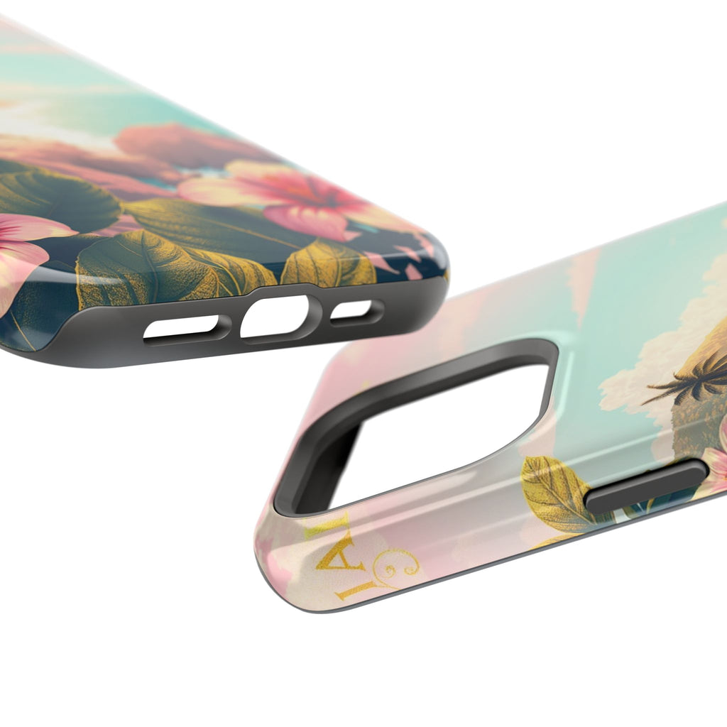 iPhone Mint And Blush Hibiscus Coast Slim Everyday iPhone 14 Designer · iPhone C