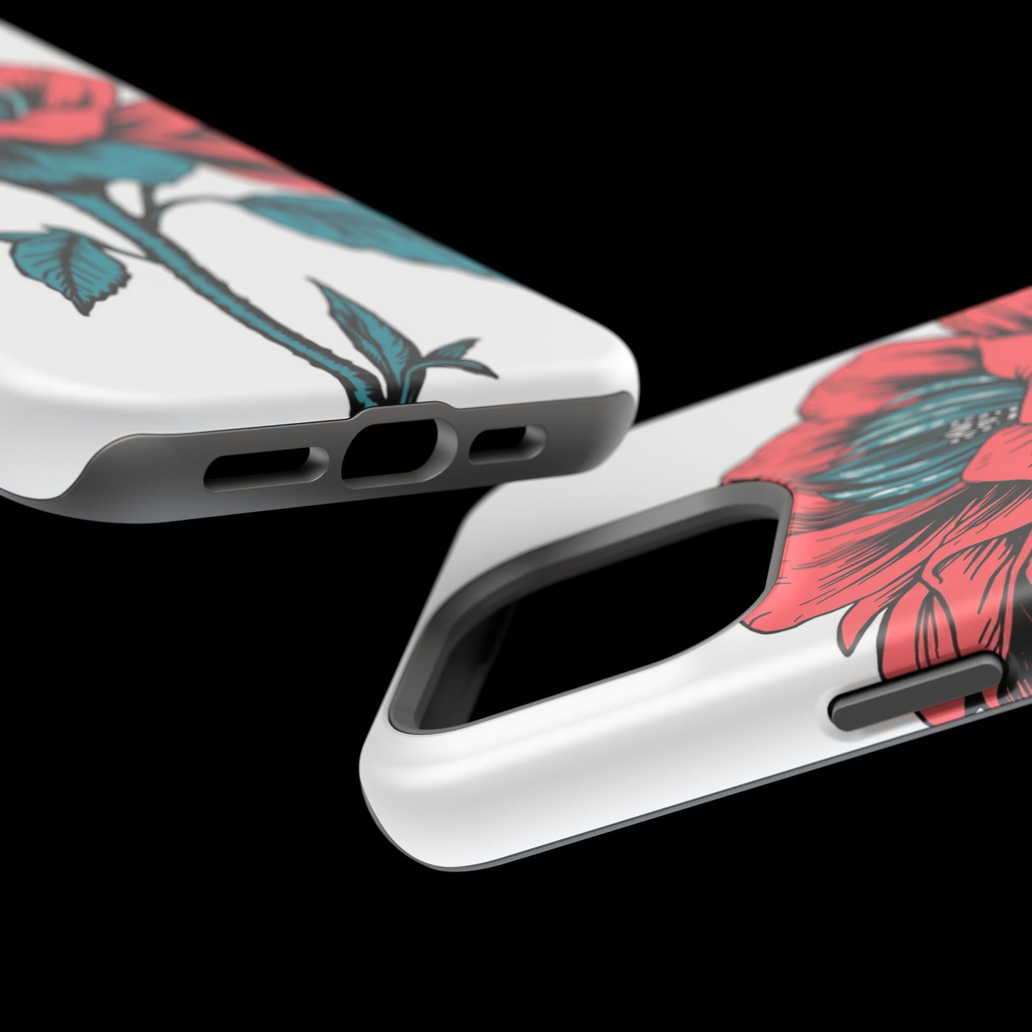 iPhone Garden Party Bloom Dark Gothic Ink Slim Snap Case · iPhone Case