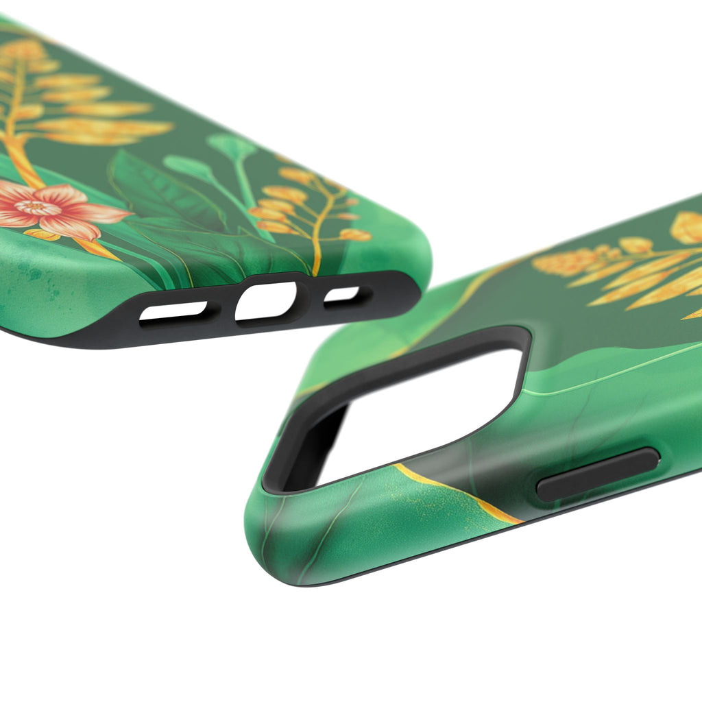 iPhone Emerald Green And Gold Botanical Illustration Ga Slim Snap Case · iPhone