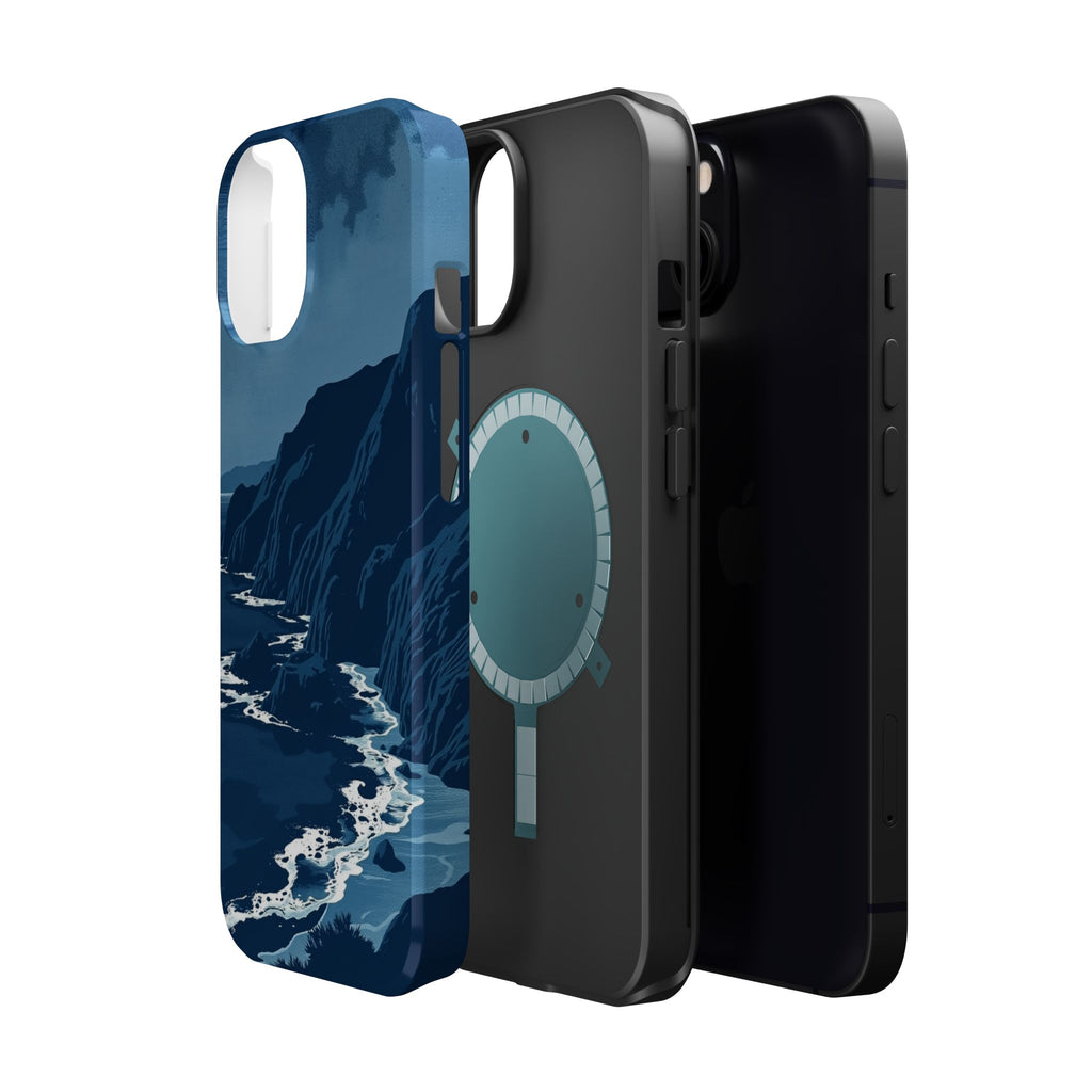 iPhone Midnight Blue And Silver Hibiscus Coast Carry Case Slim Snap Case · iPhon