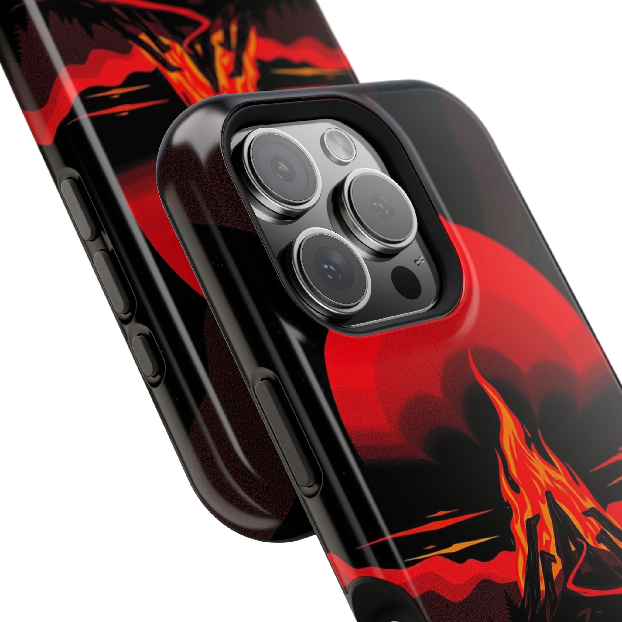 iPhone Black And Crimson Wildfire Glow Slim Everyday Designer Case · iPhone Case