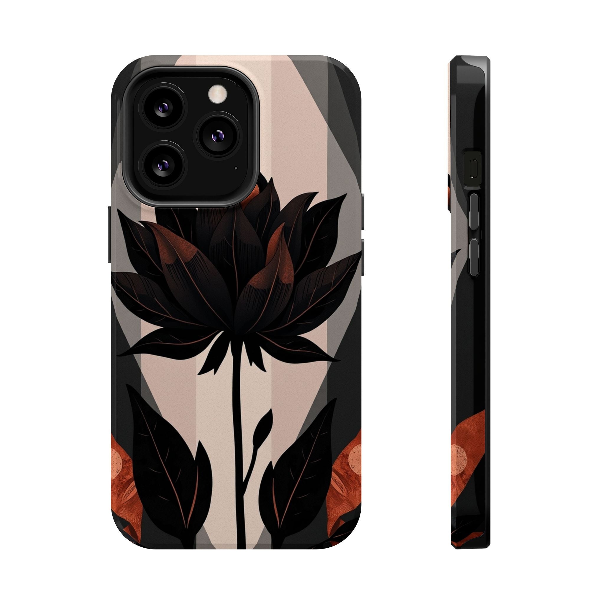 iPhone Charcoal And Copper Floral Silhouette Slim iPhone Everyday · iPhone Case