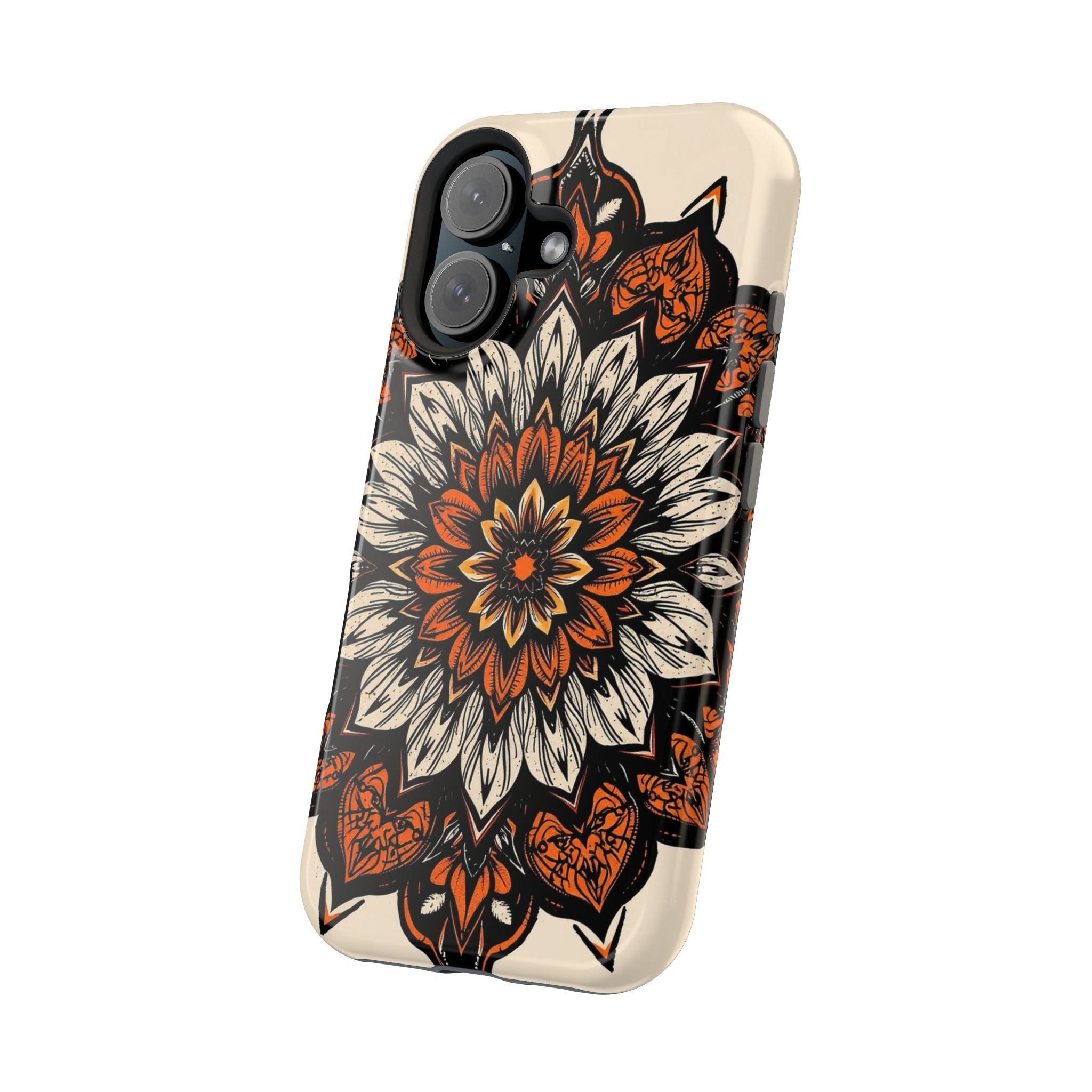 iPhone Burnt Orange And Sand Floral Mandala Slim Snap Cas Carry Case · iPhone Ca