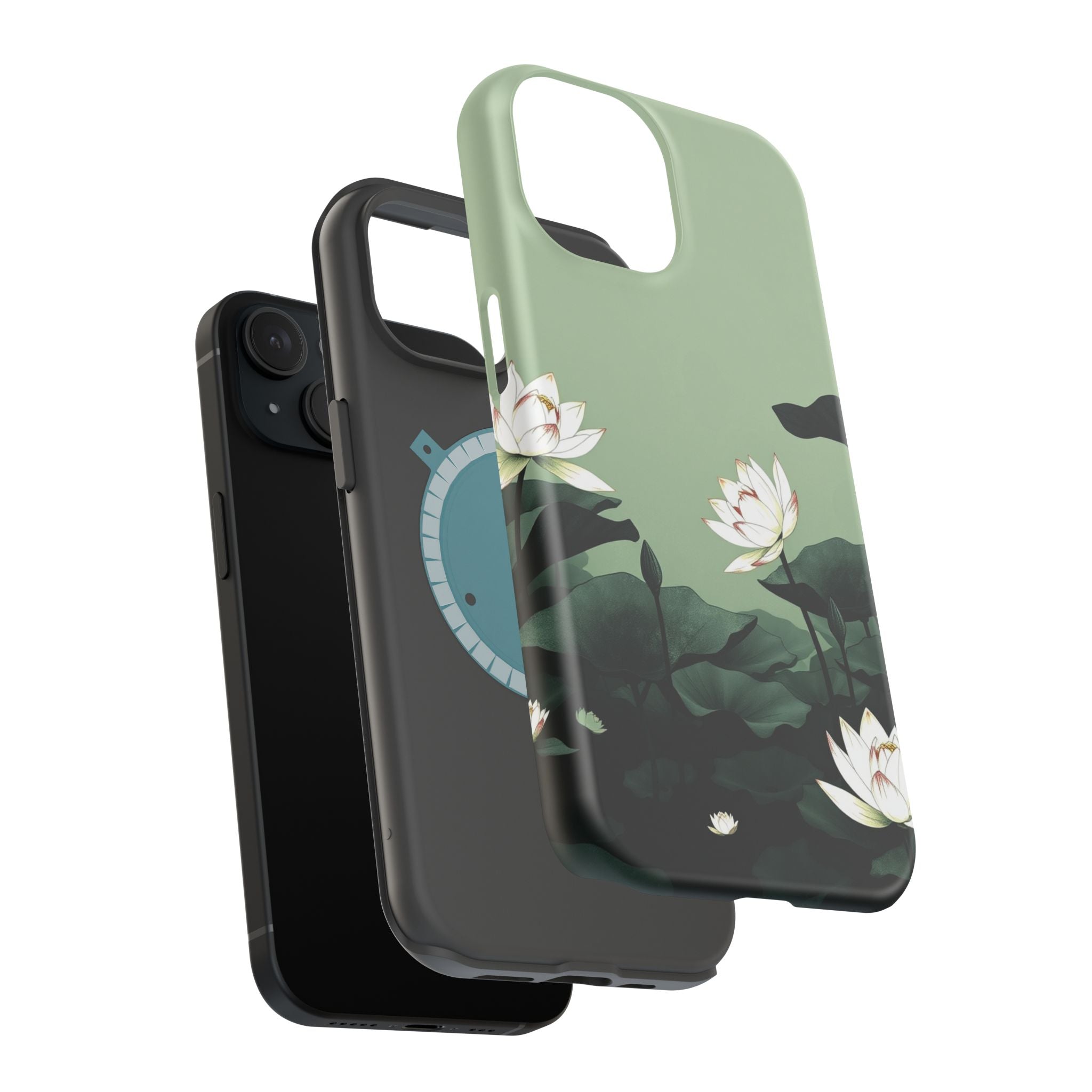 iPhone Sage And Ivory Lotus Pond Bold Modern Everyday Snap Case · iPhone Case