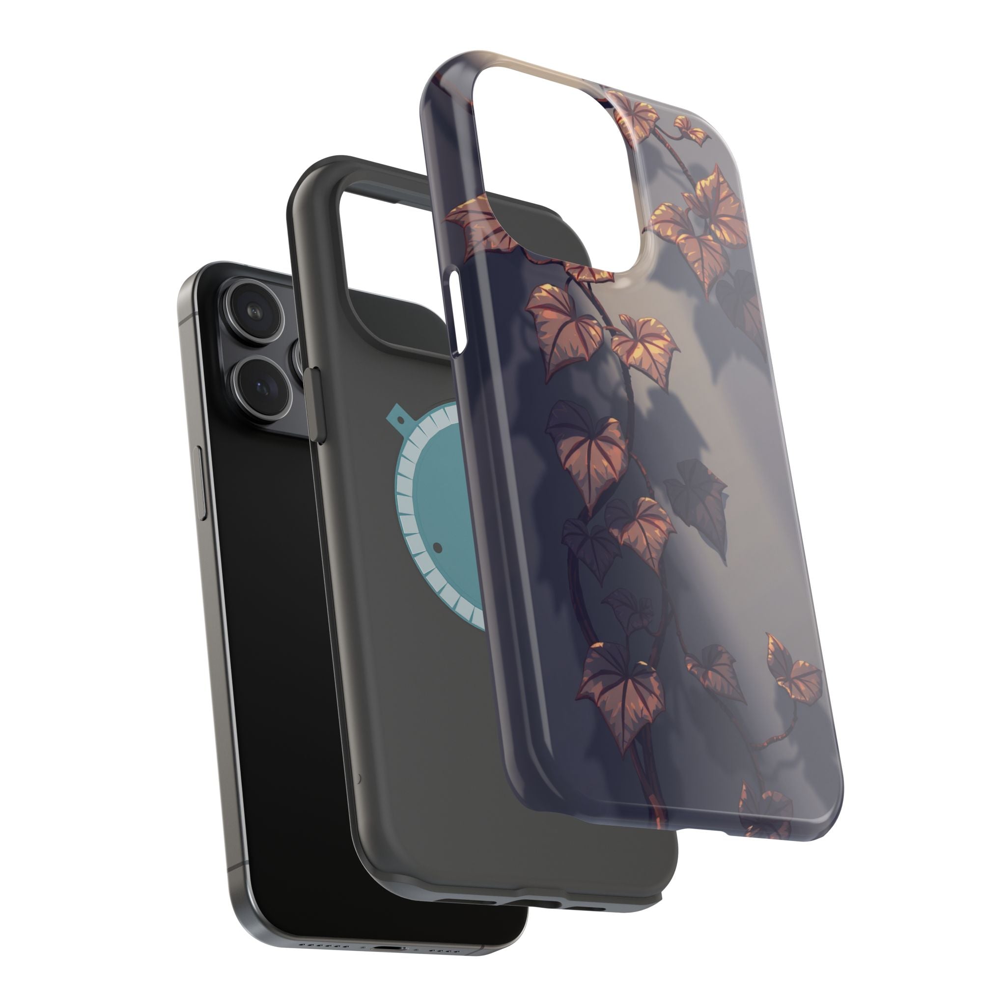 iPhone Charcoal And Copper Art Nouveau Vine Soft iPhone 13 Finish · iPhone Case